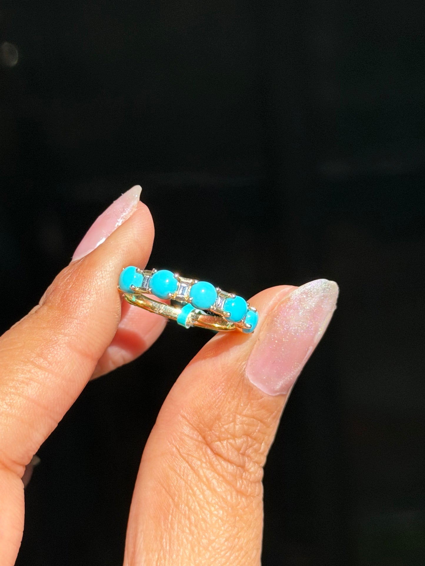 🩵 14k Turquoise & Diamond Band by EFFy