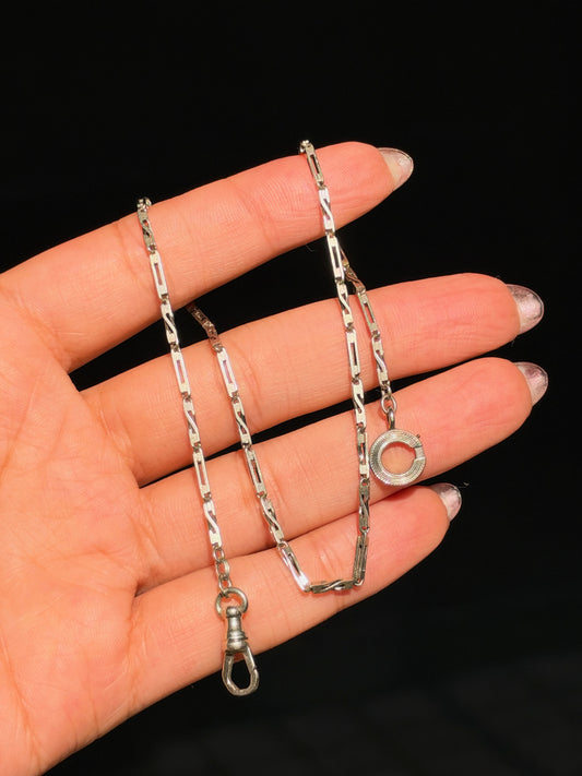 Antique 14k white gold watch chain ⛓️‍💥