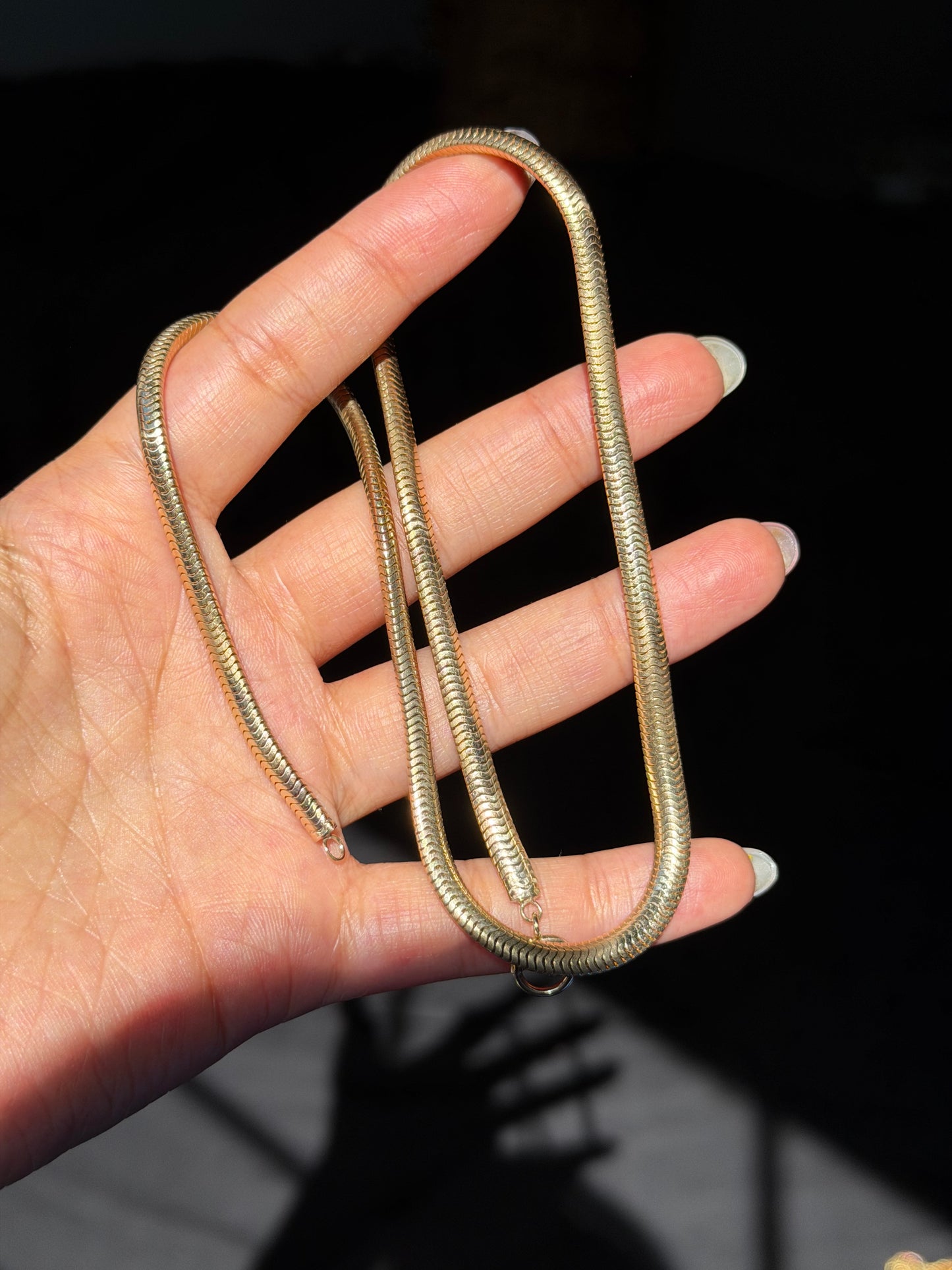 Mid century 14k Solid Snake chain