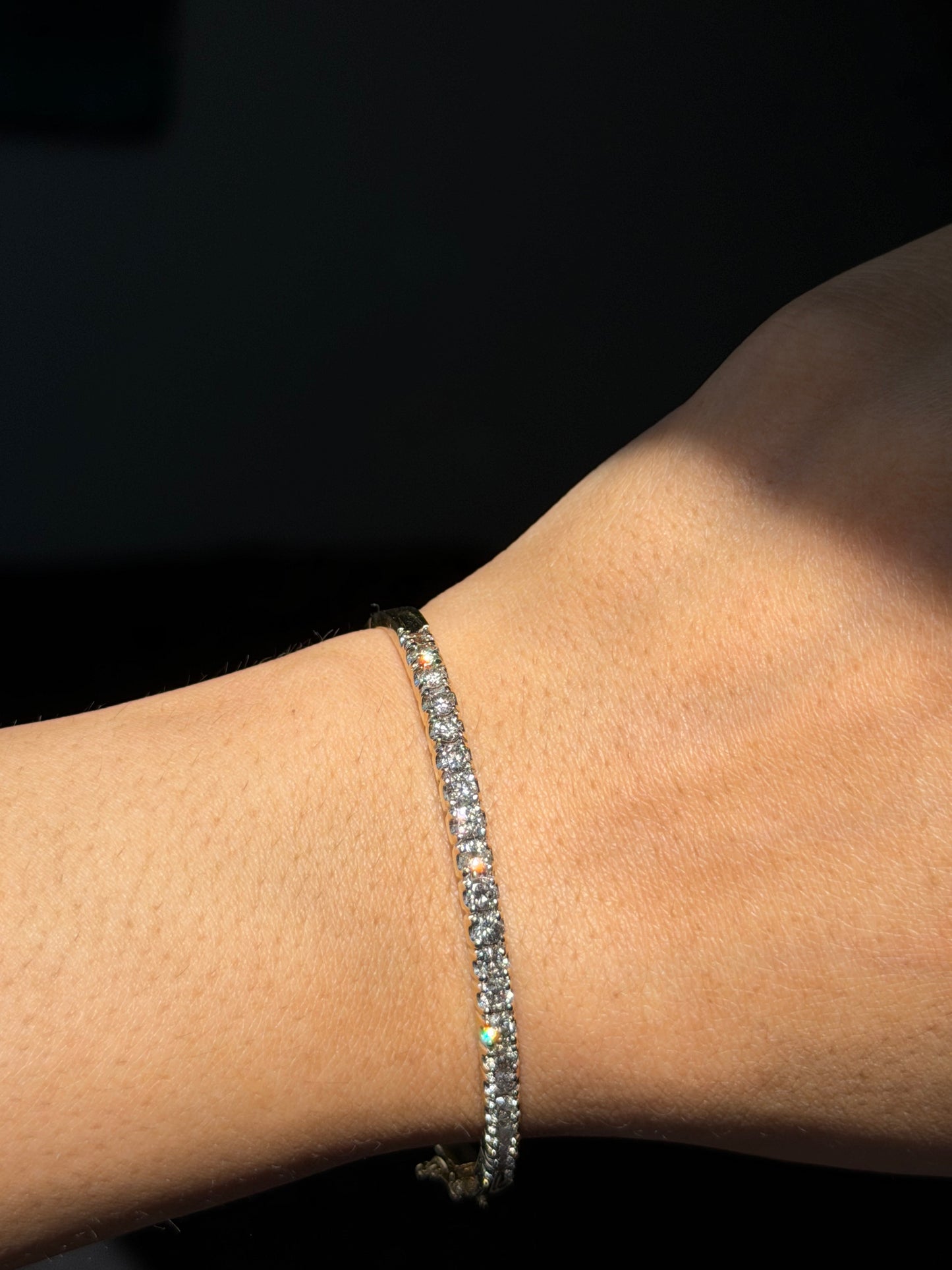 14k 2ct diamond hinged bracelet
