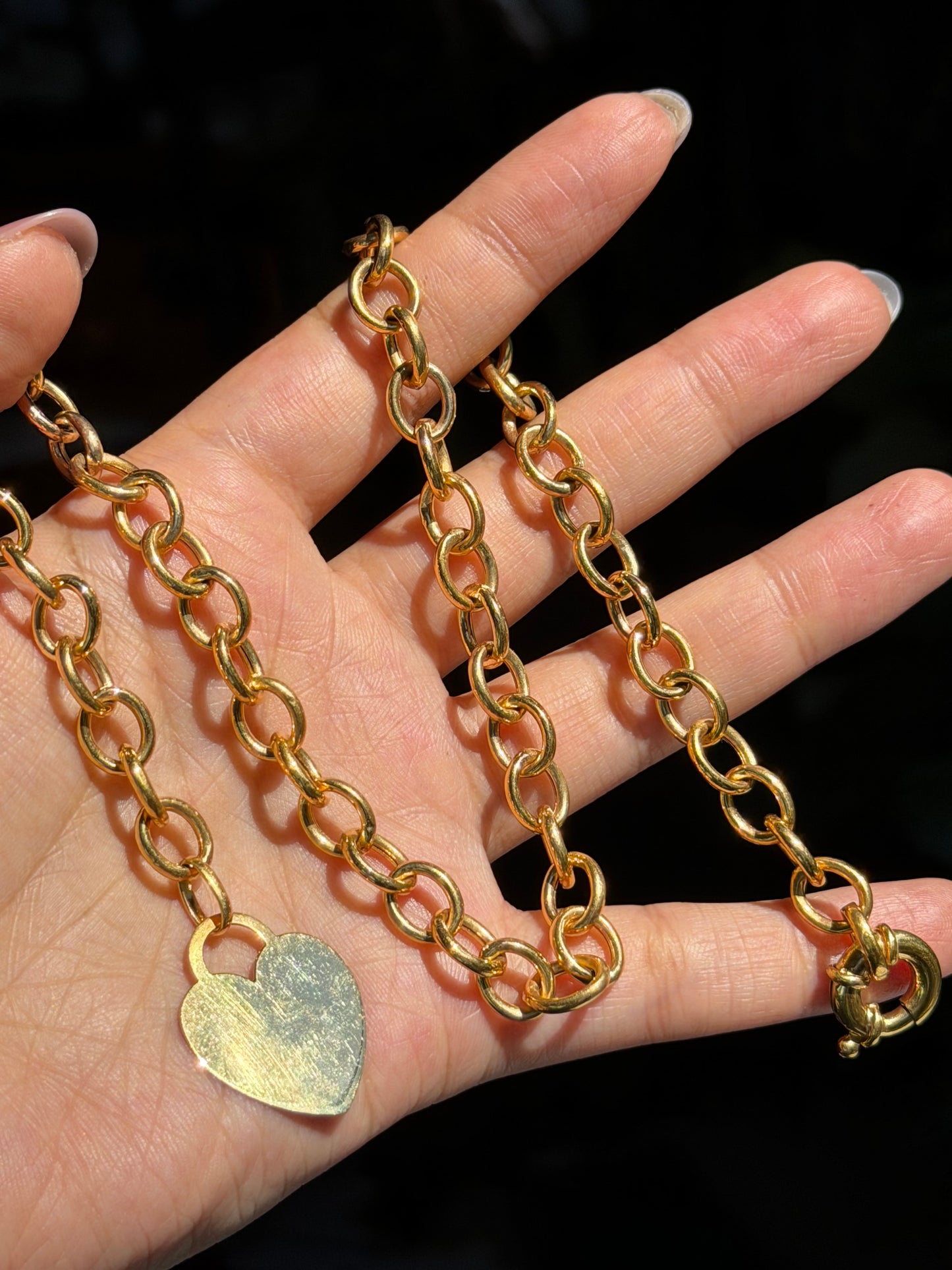 14k vintage Italian chunky open cable link chain ✨