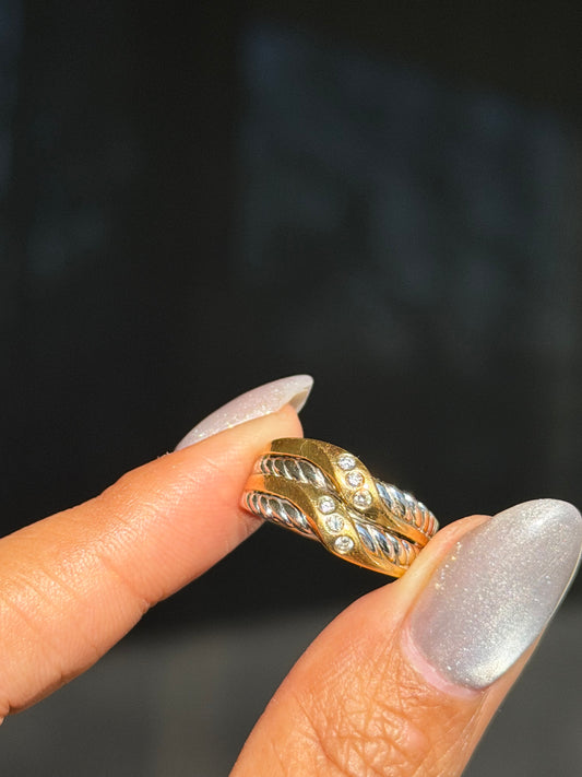 18k two tone twisted