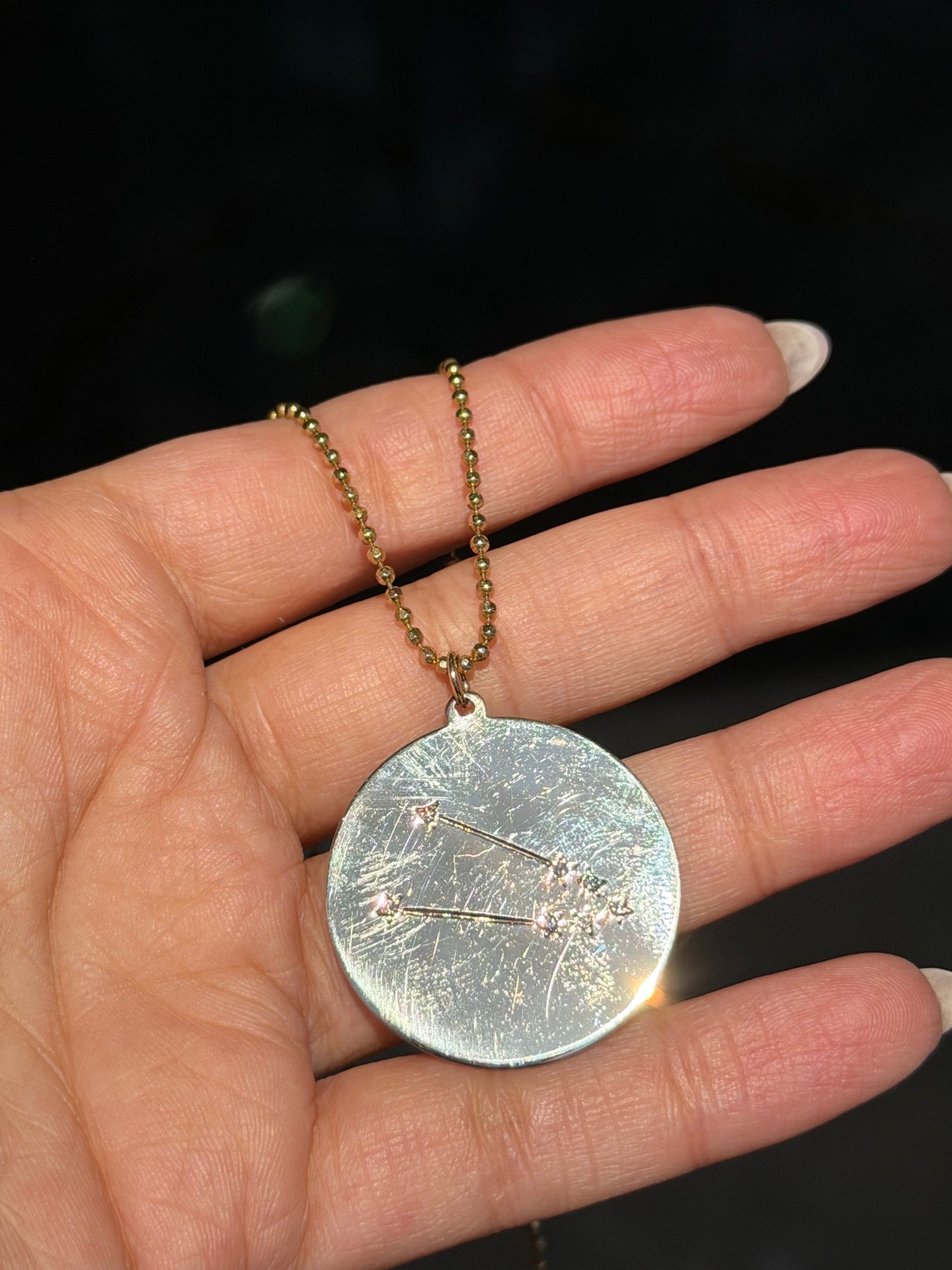 14k Large Taurus constellation pendant