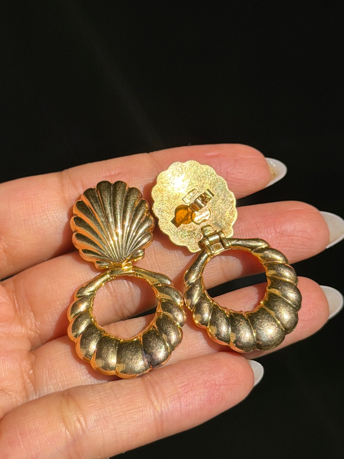 1980ś 14k UnoAerre Door knockers earrings