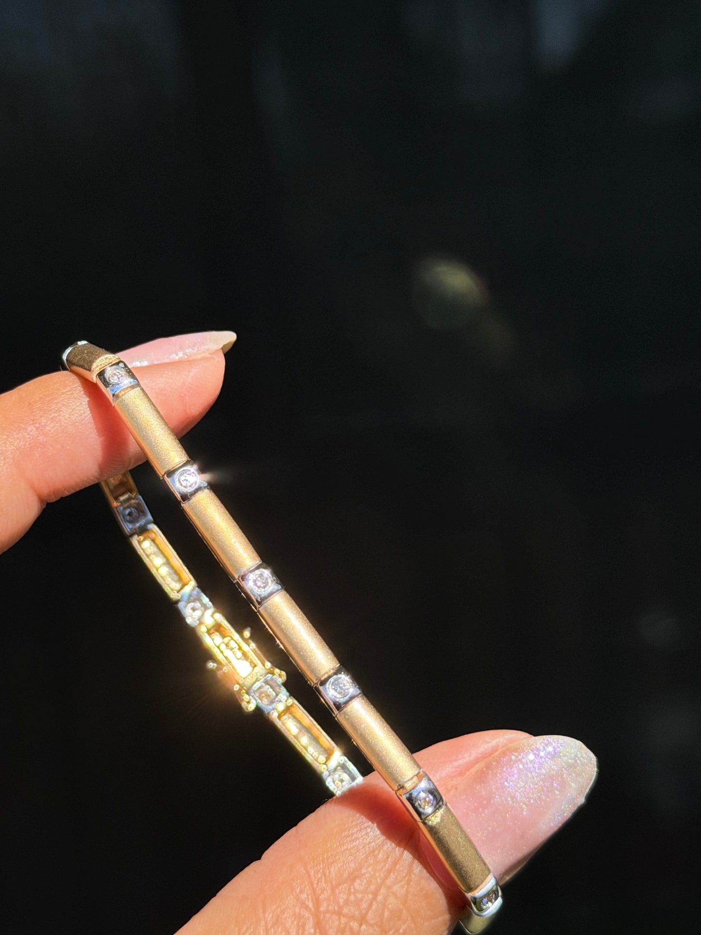 14k diamond bar link bracelet