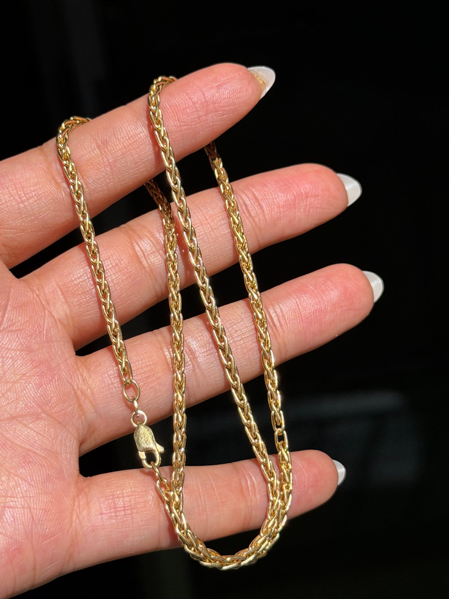 18k heavy solid foxtail chain