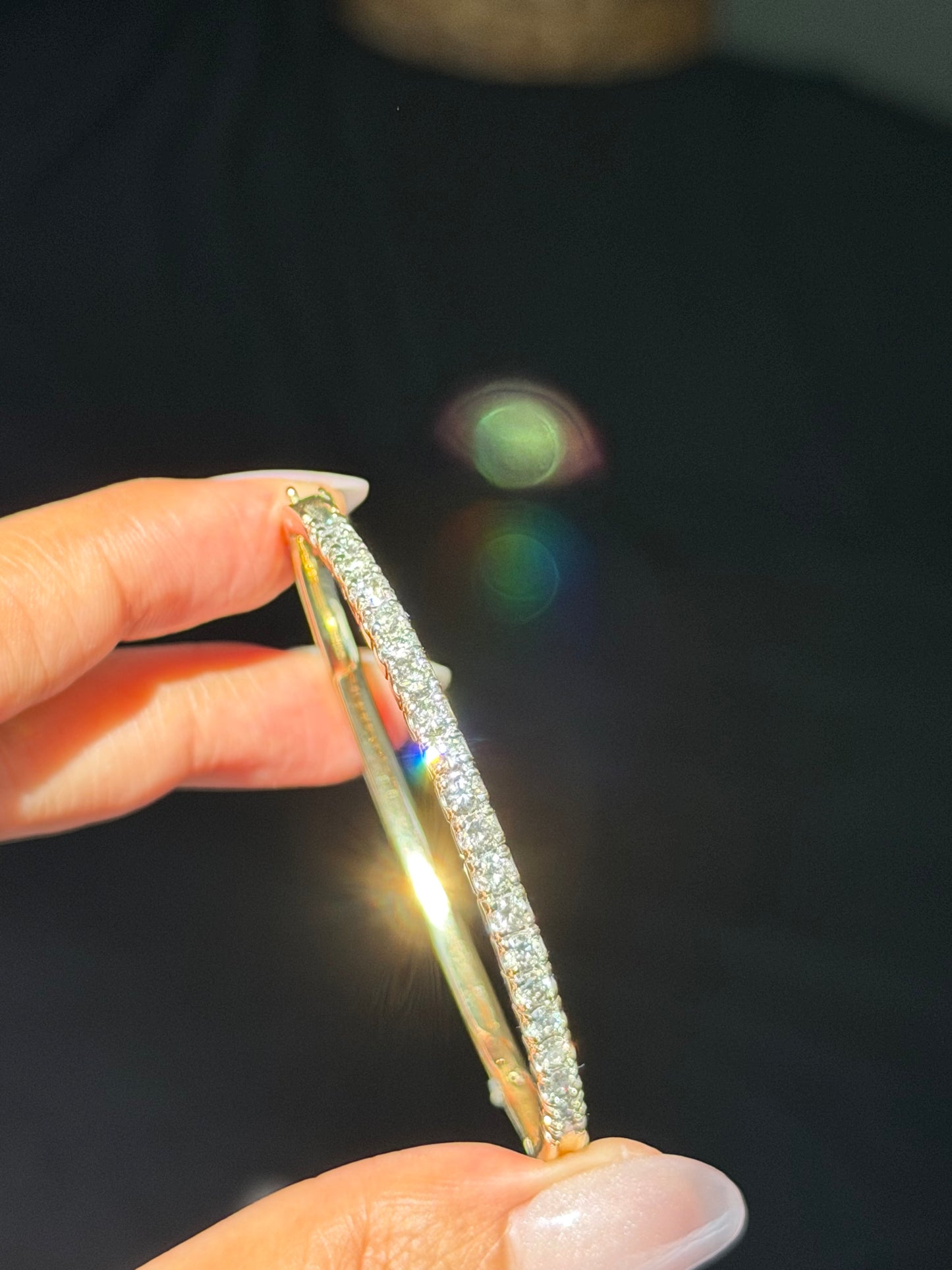 14k 2ct diamond hinged bracelet