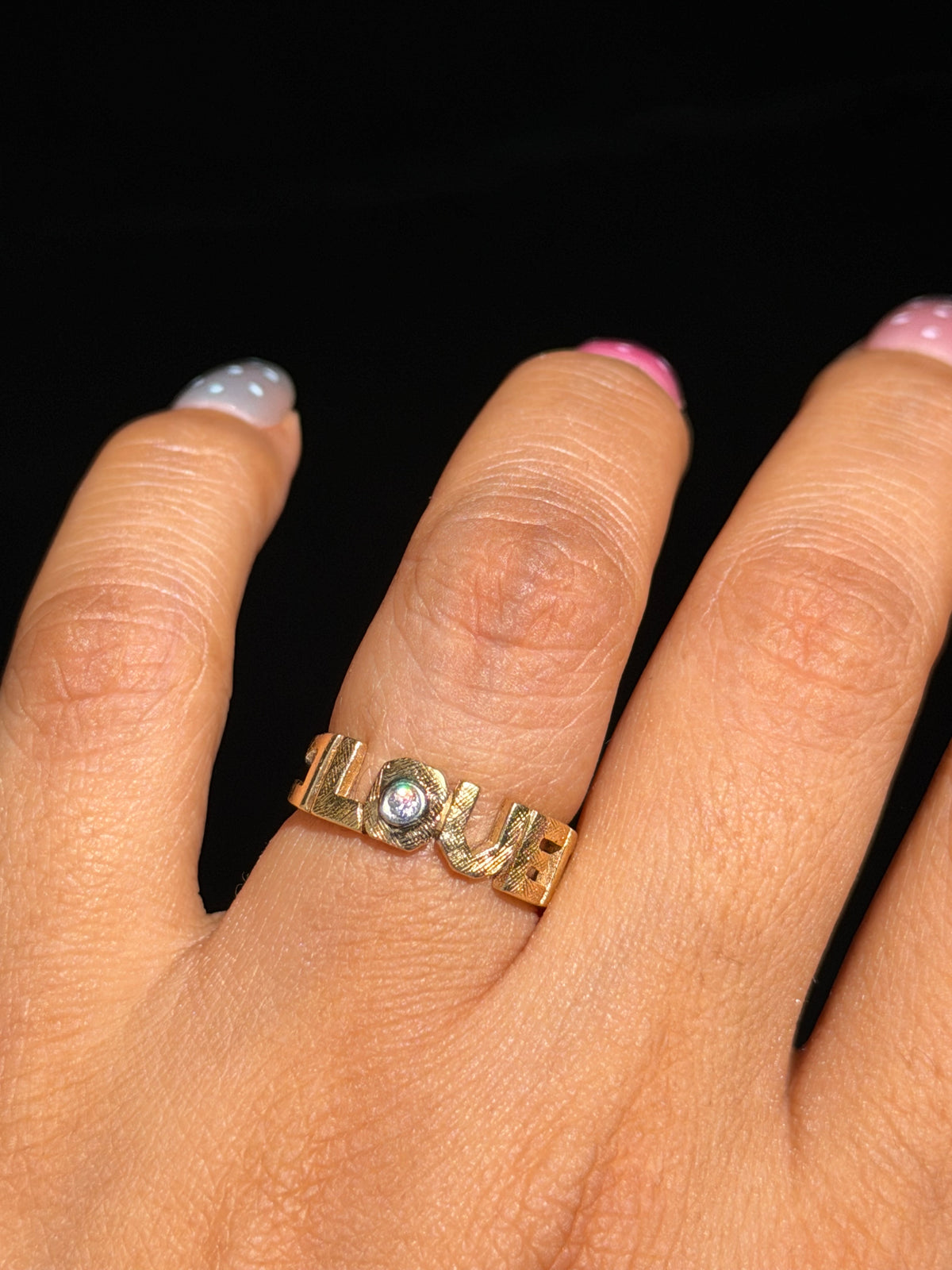14k L O V E  Ring
