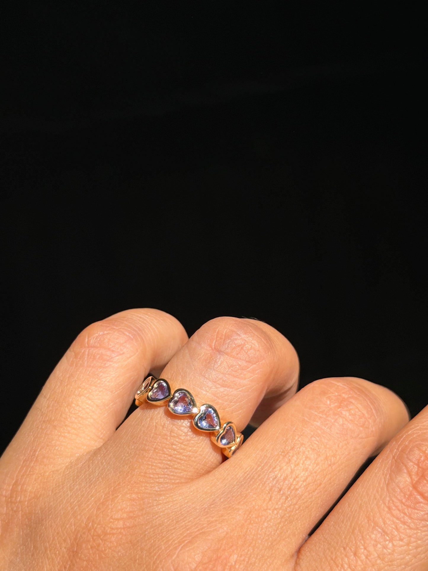 14k lavender iolite heart
band