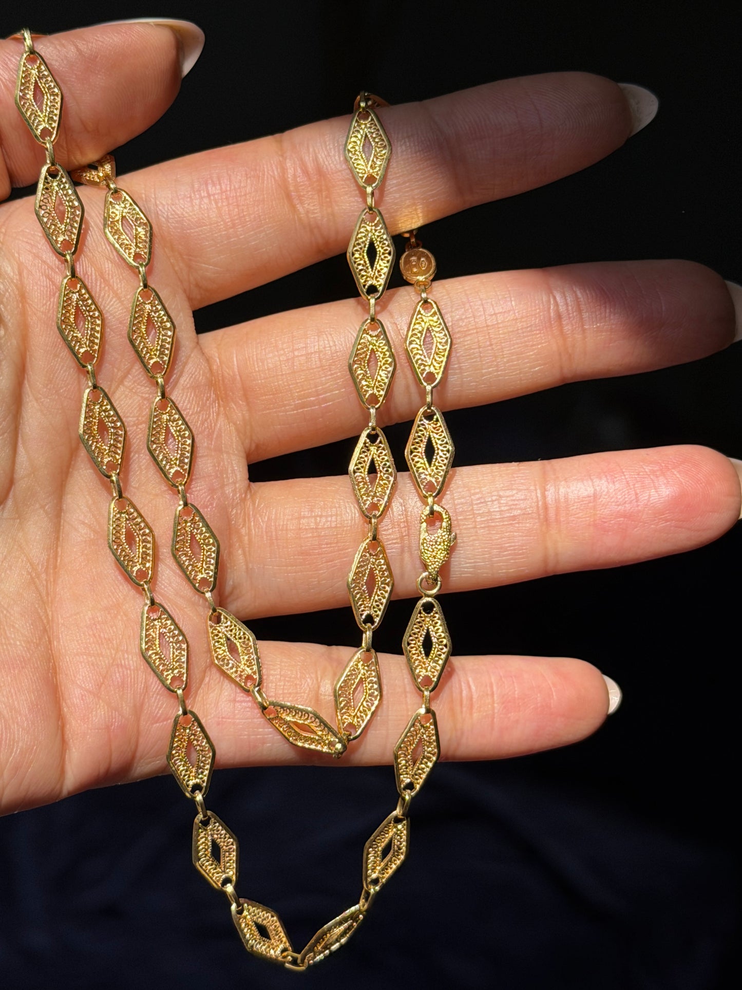 18k Italian Ponralli 1952 fancy chain