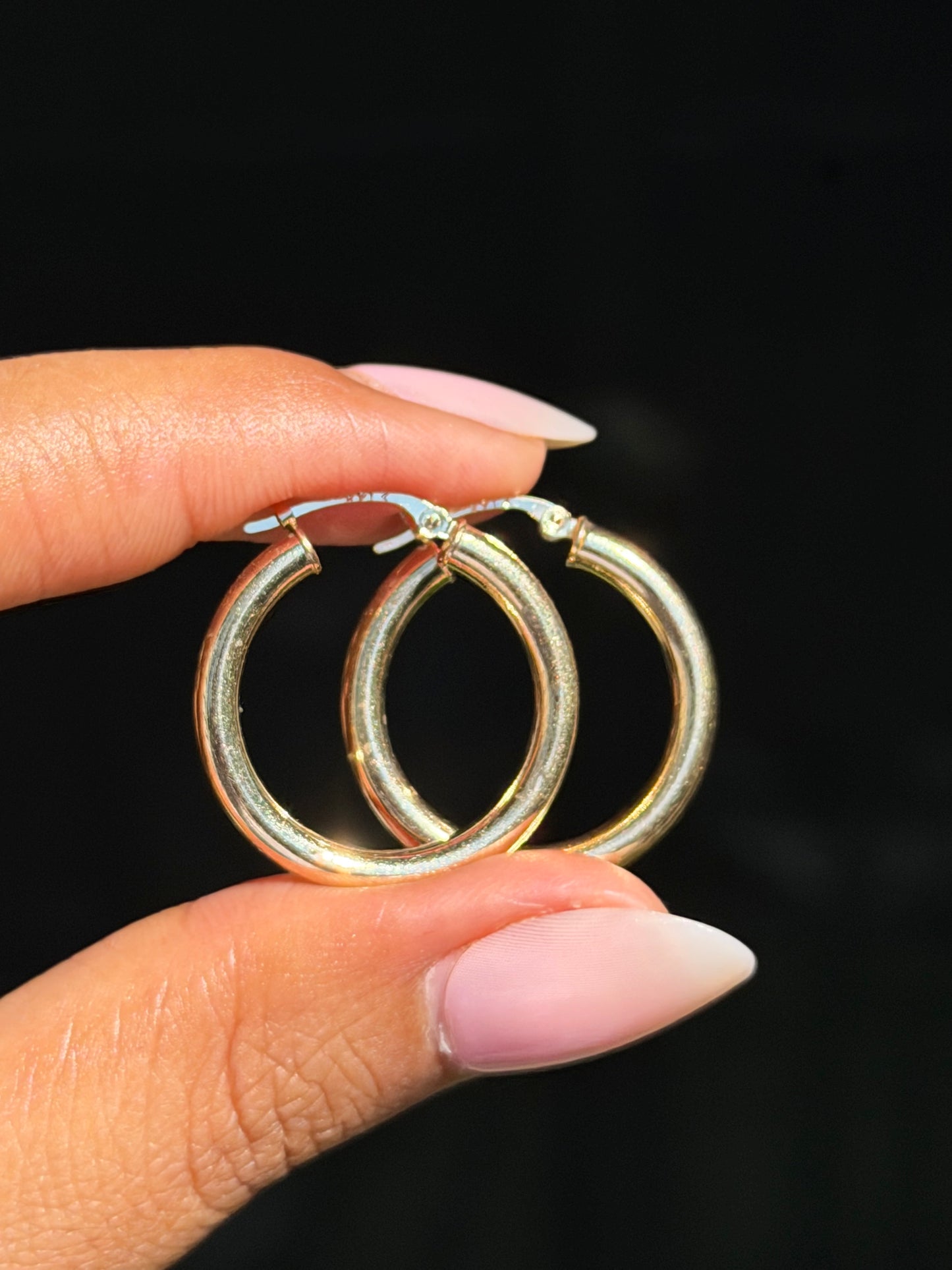14k tube hoop earrings