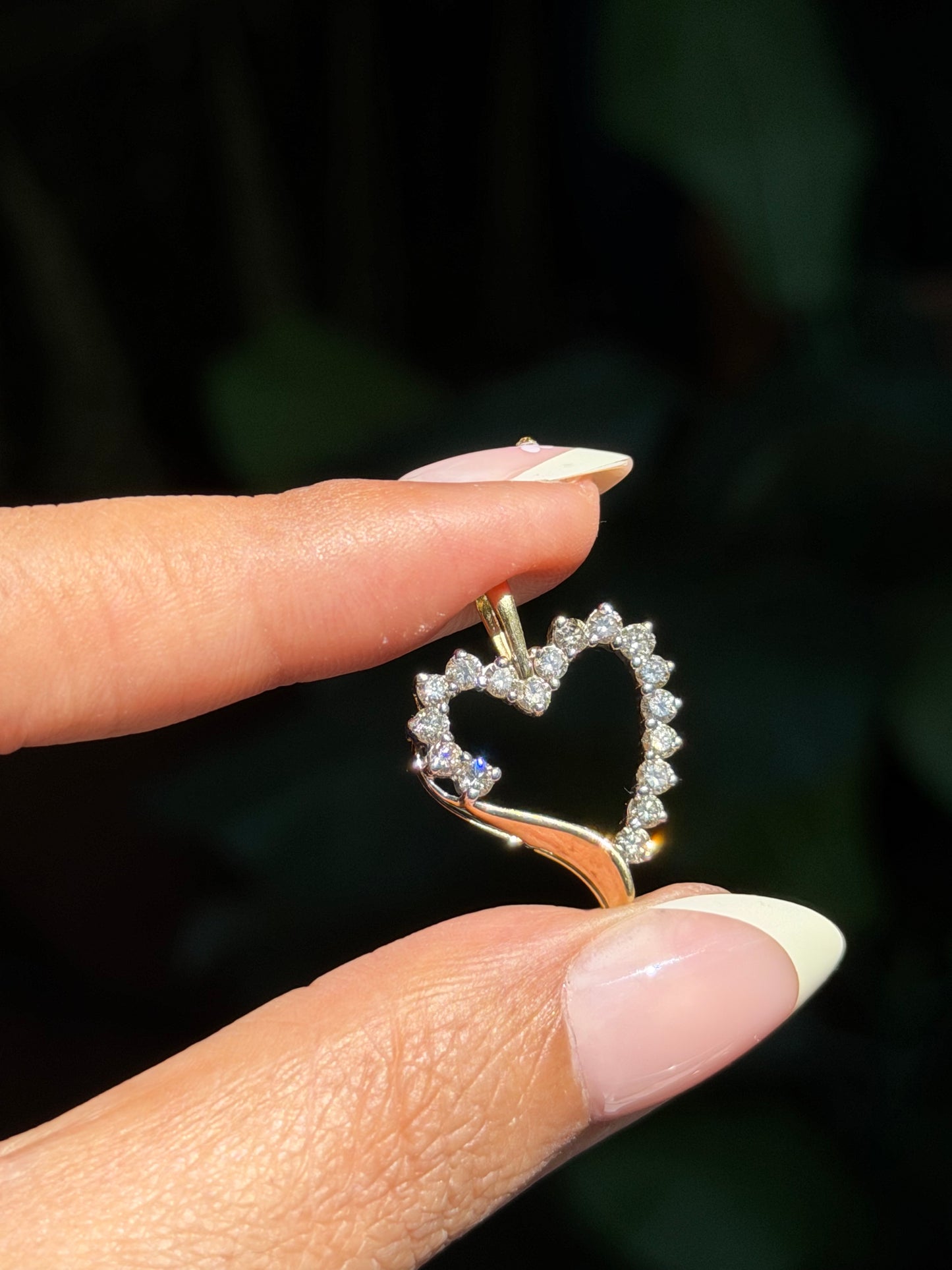 10k heart charm 0.90ct diamonds