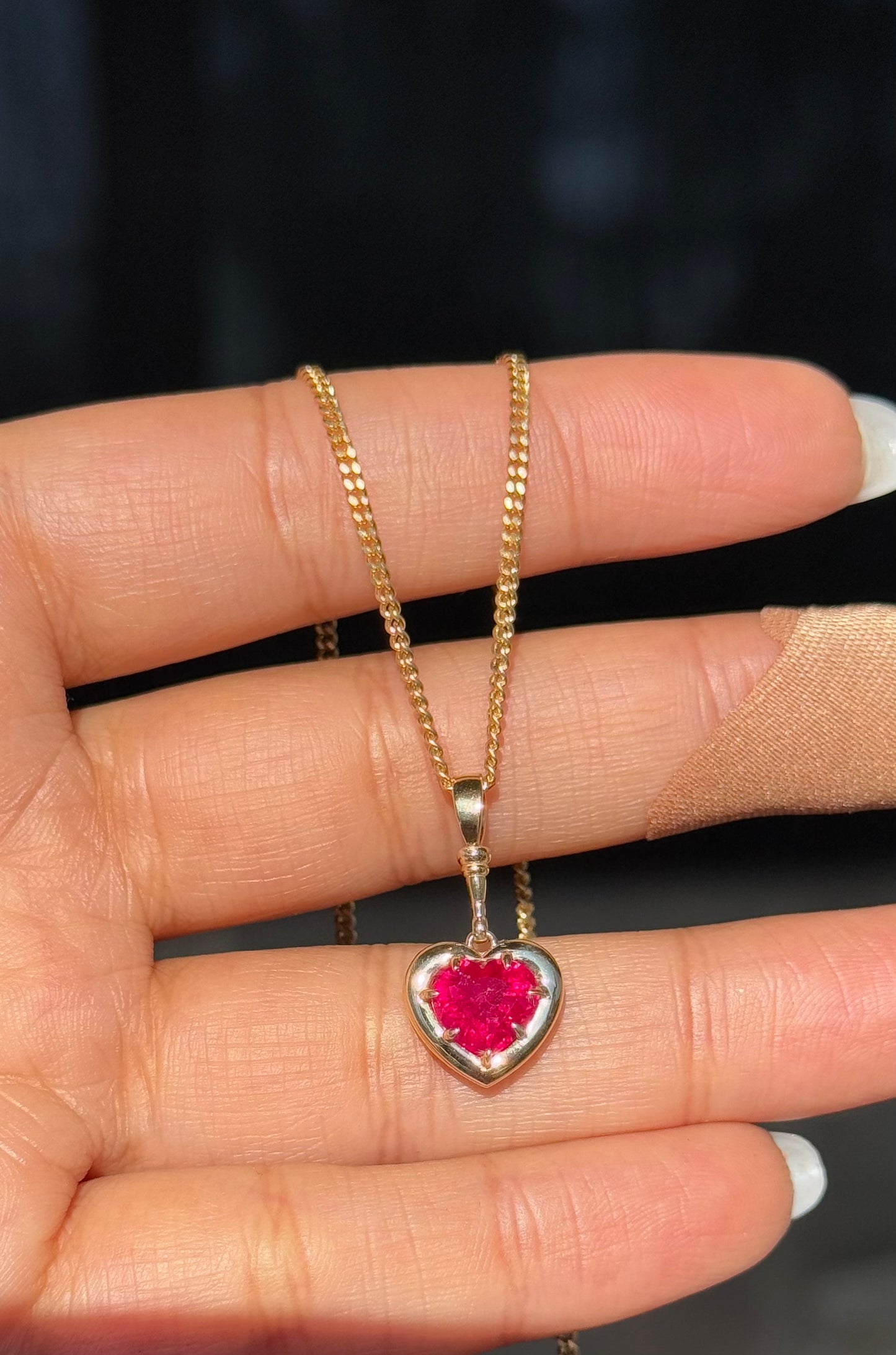 Ruby Glowy Heart Charm