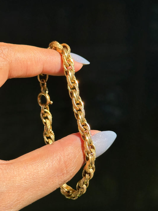 Vintage 18k Interlocking oval links Bracelet