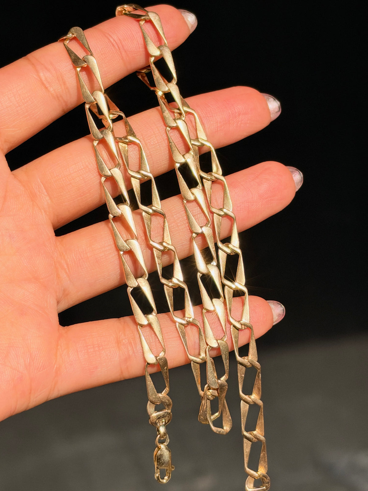vintage Italian 14k rectangular curb necklace ✨