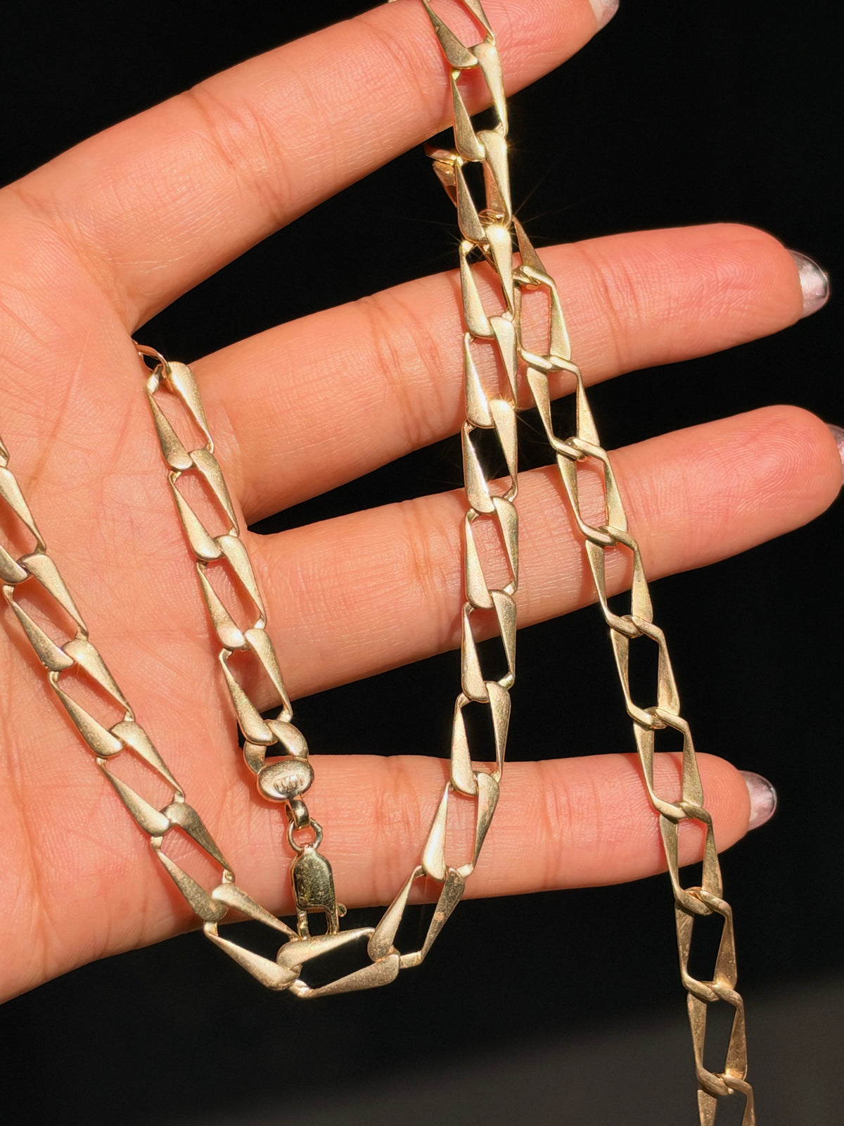 vintage Italian 14k rectangular curb necklace ✨