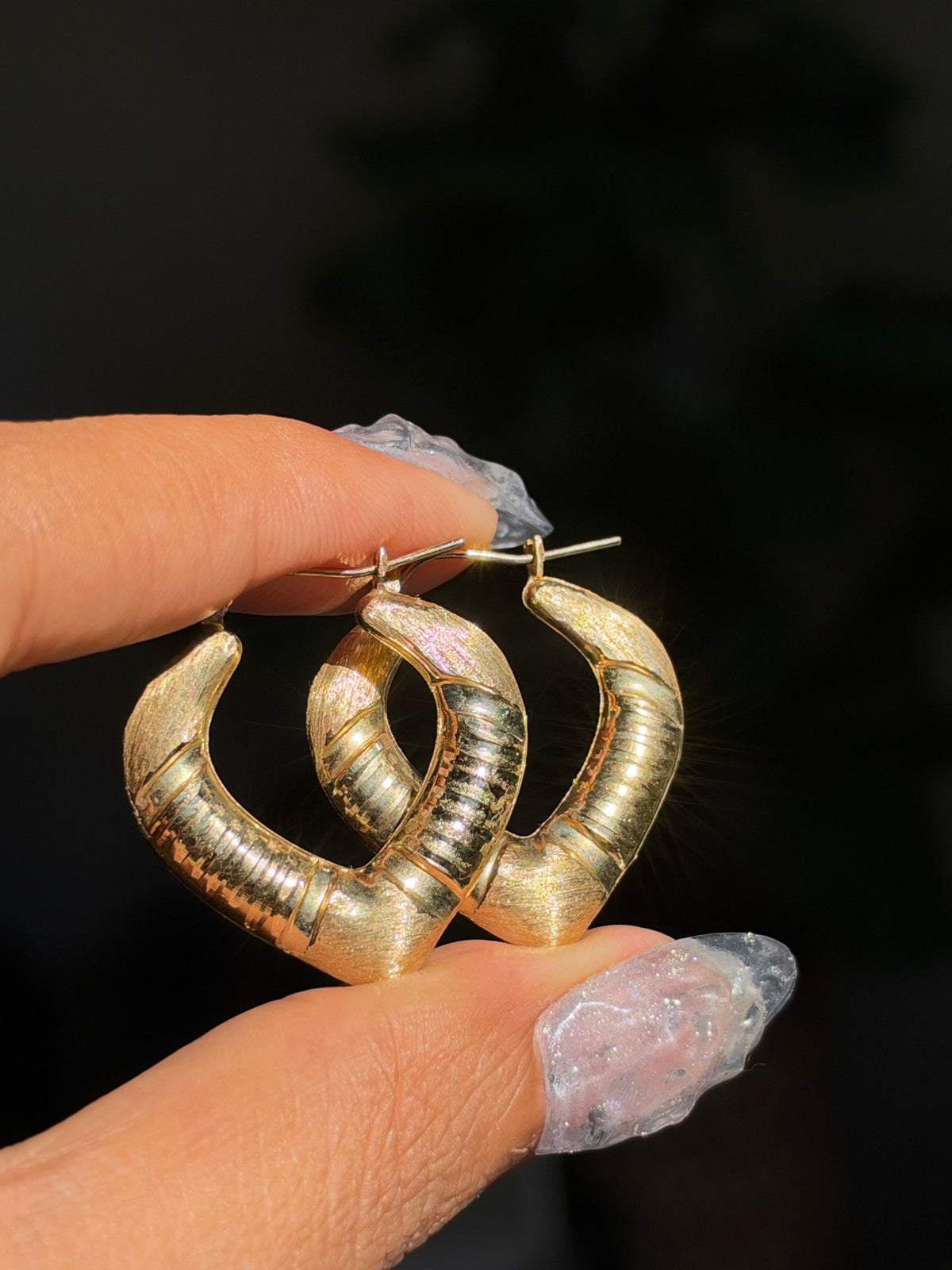14k heart hoop earrings