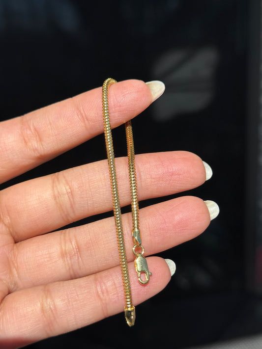10k Rounded snake link bracelet