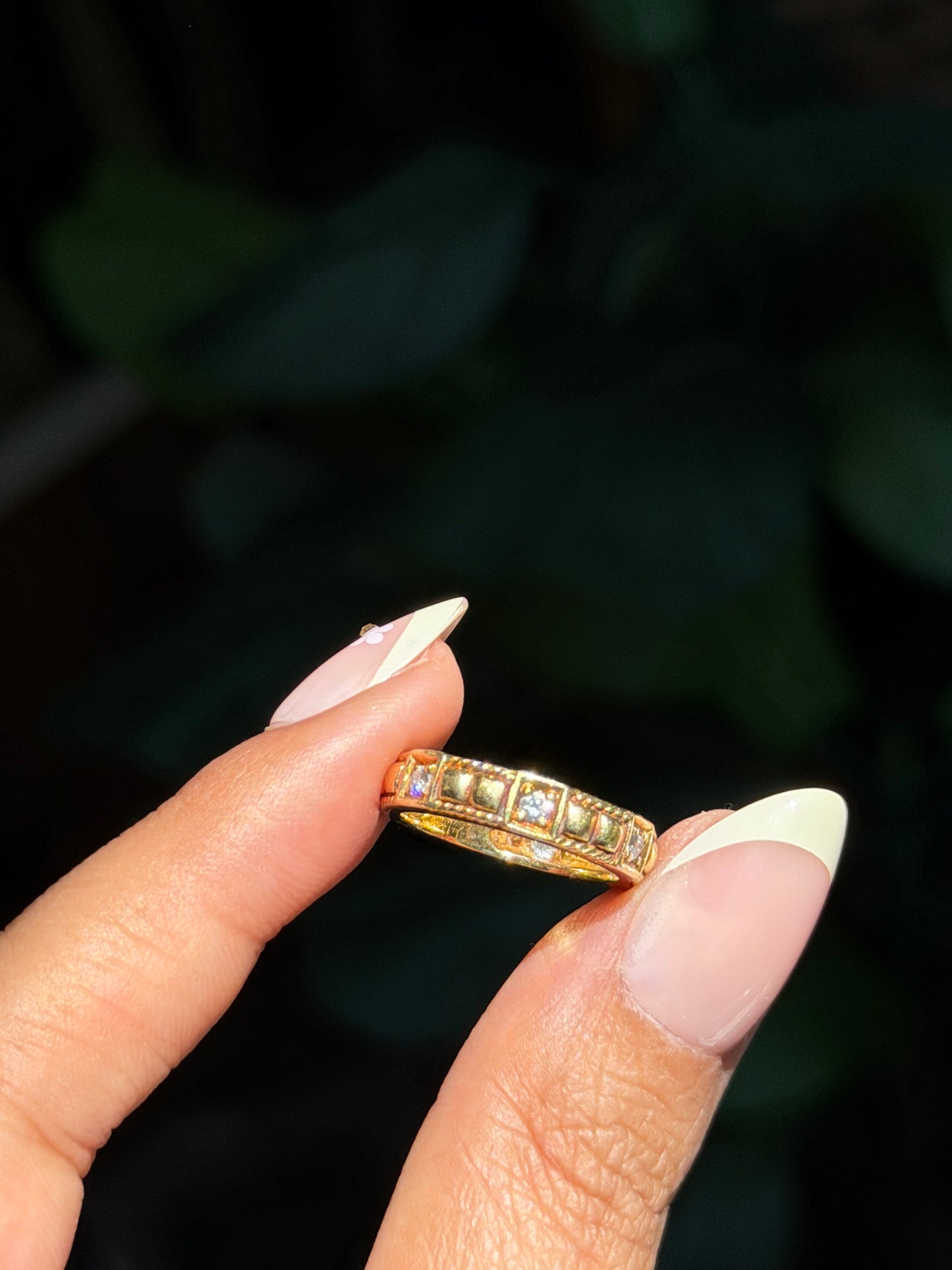 18k textured diamond eternity band