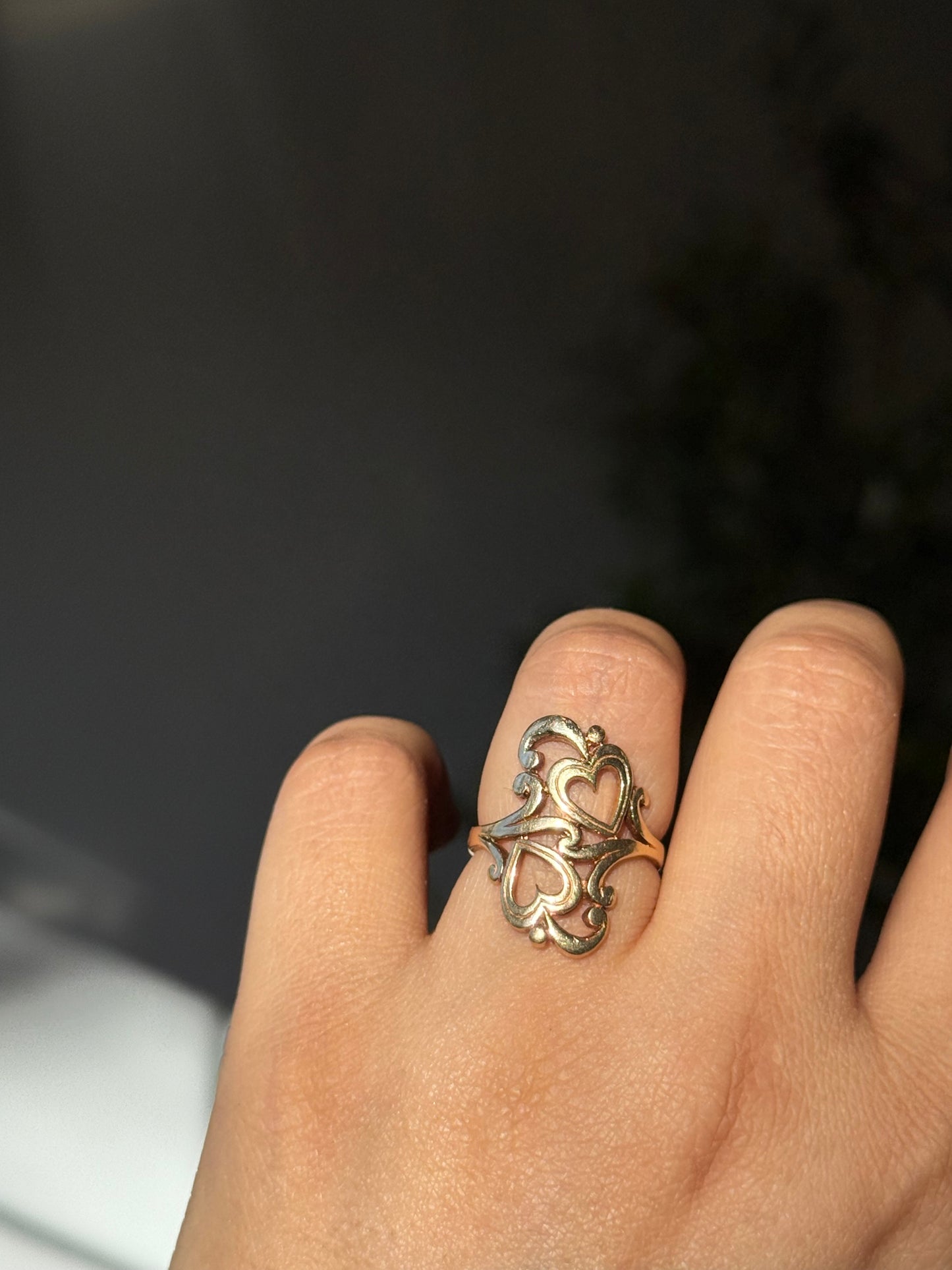 Vintage 1950ś 14k toi et moi double heart ring by James Avery