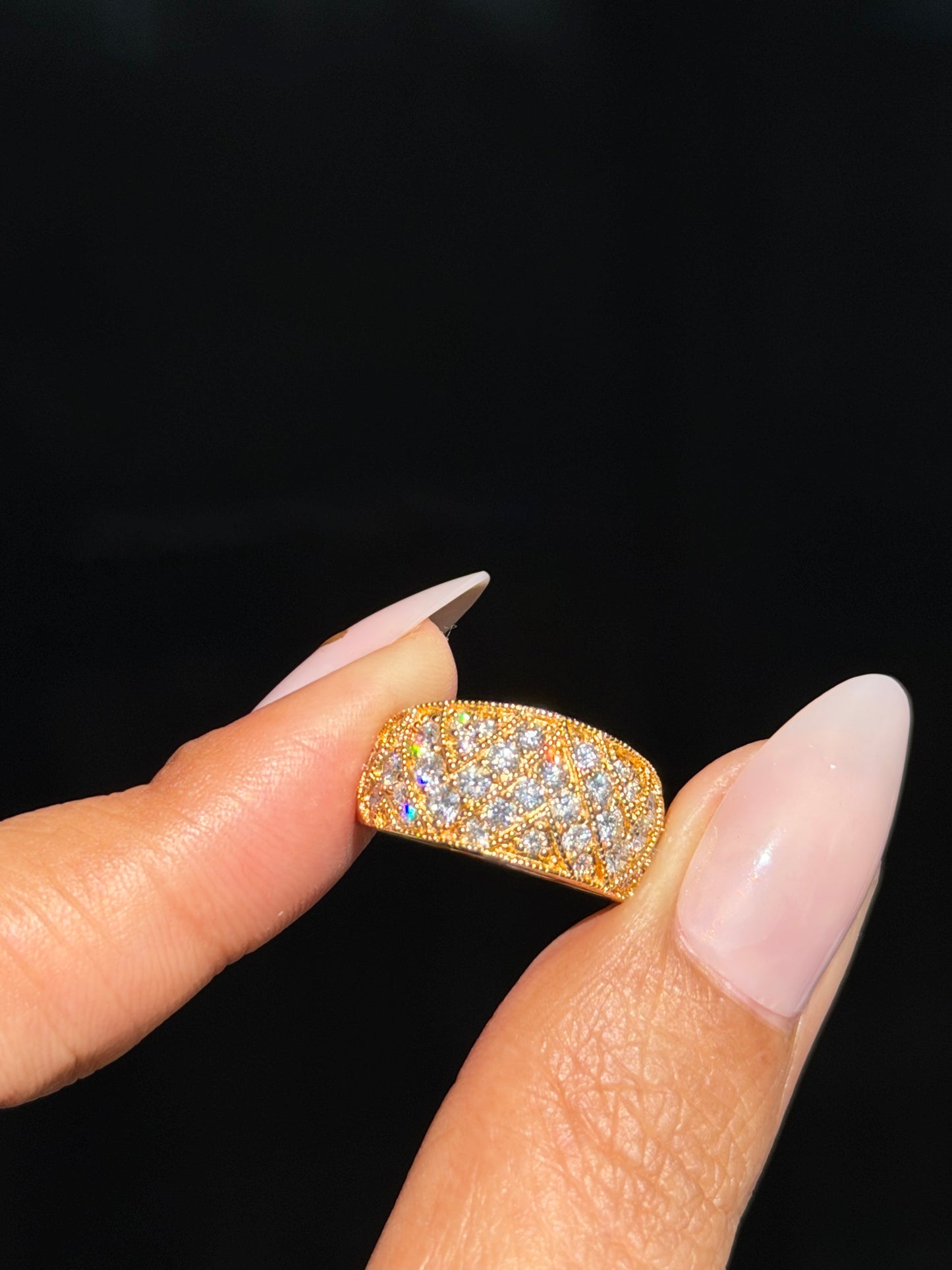 18k 1ct zigzag diamond ring