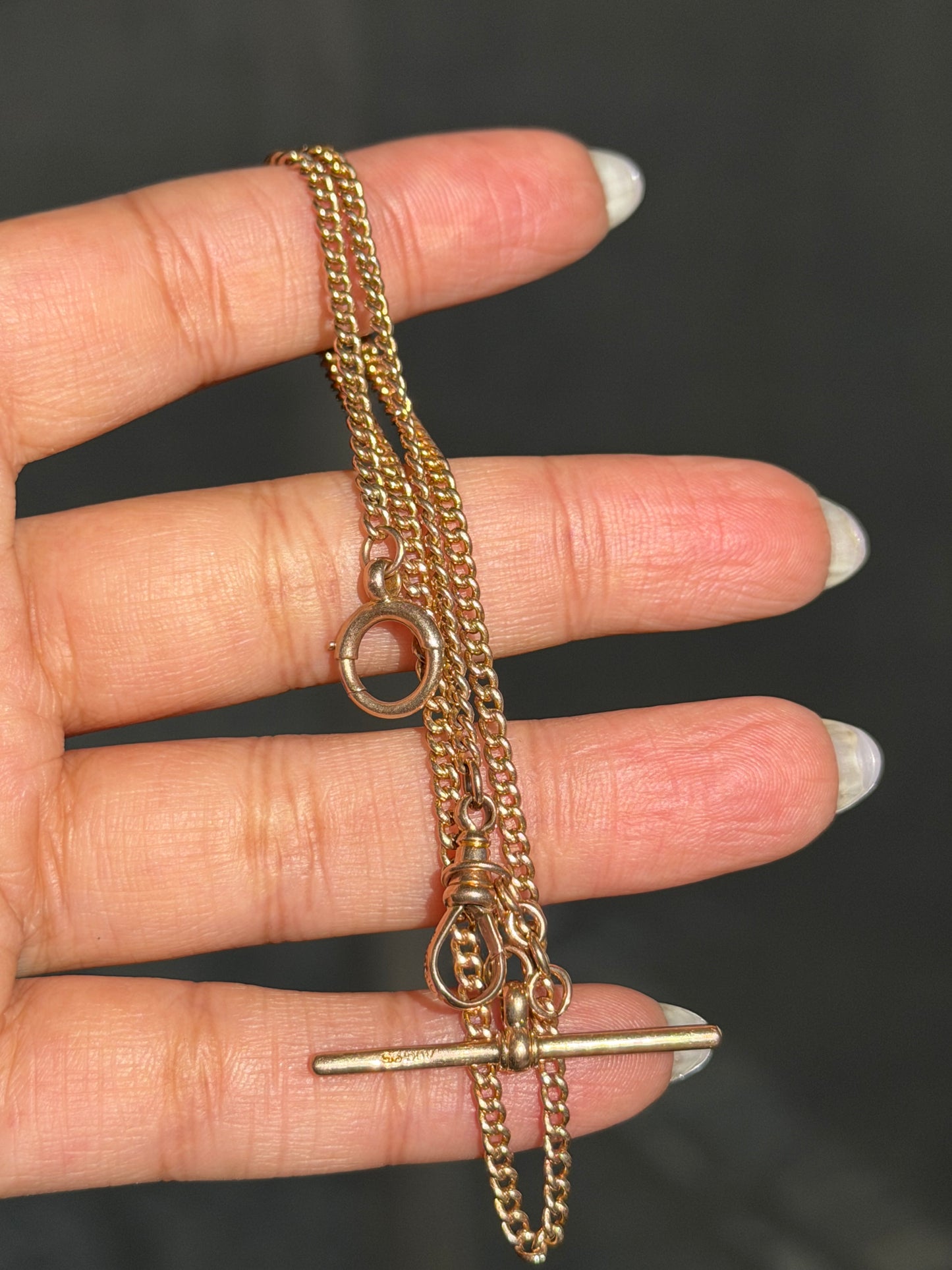 9kt Antique watch chain