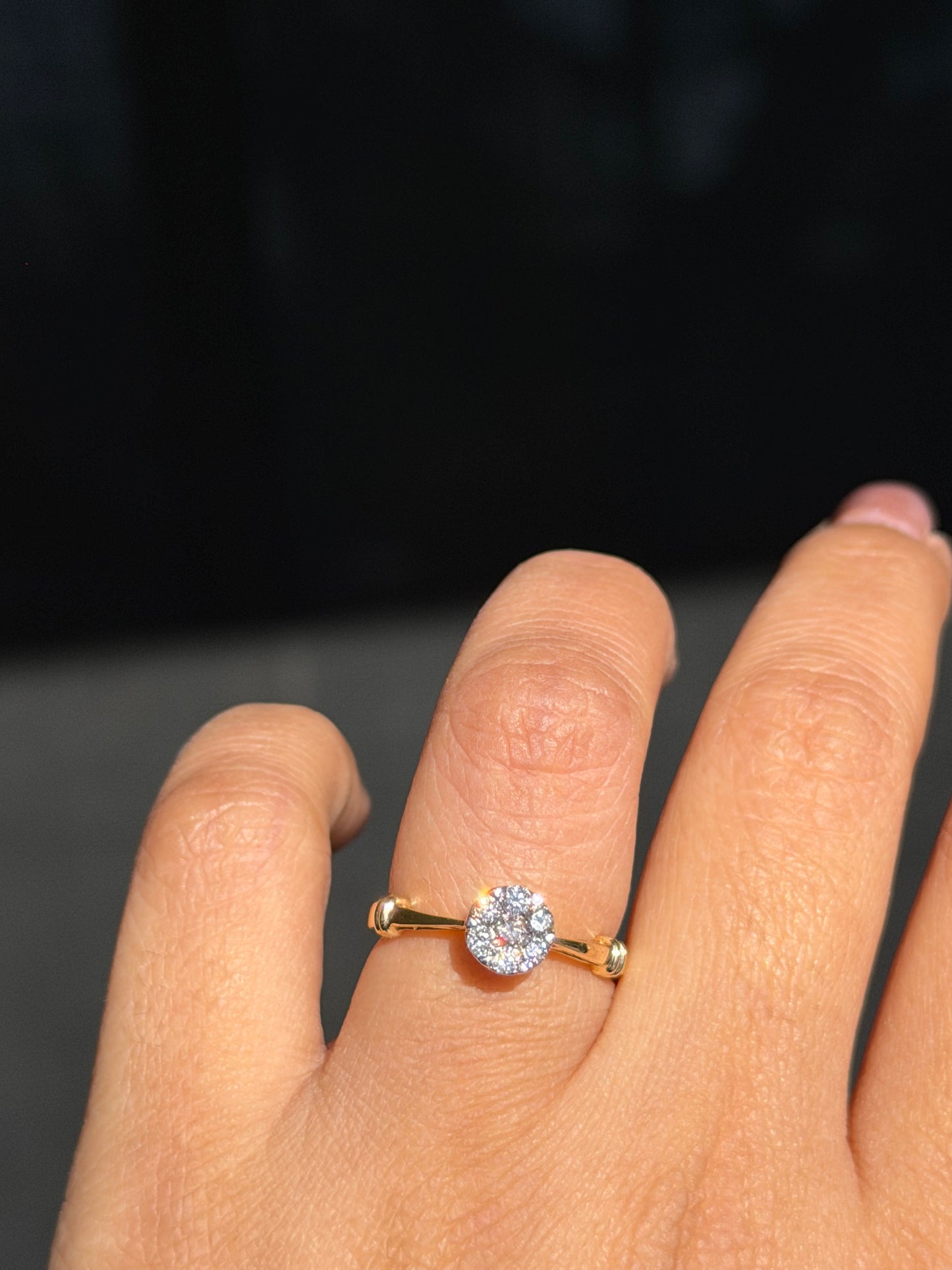 14k diamond cluster ring
