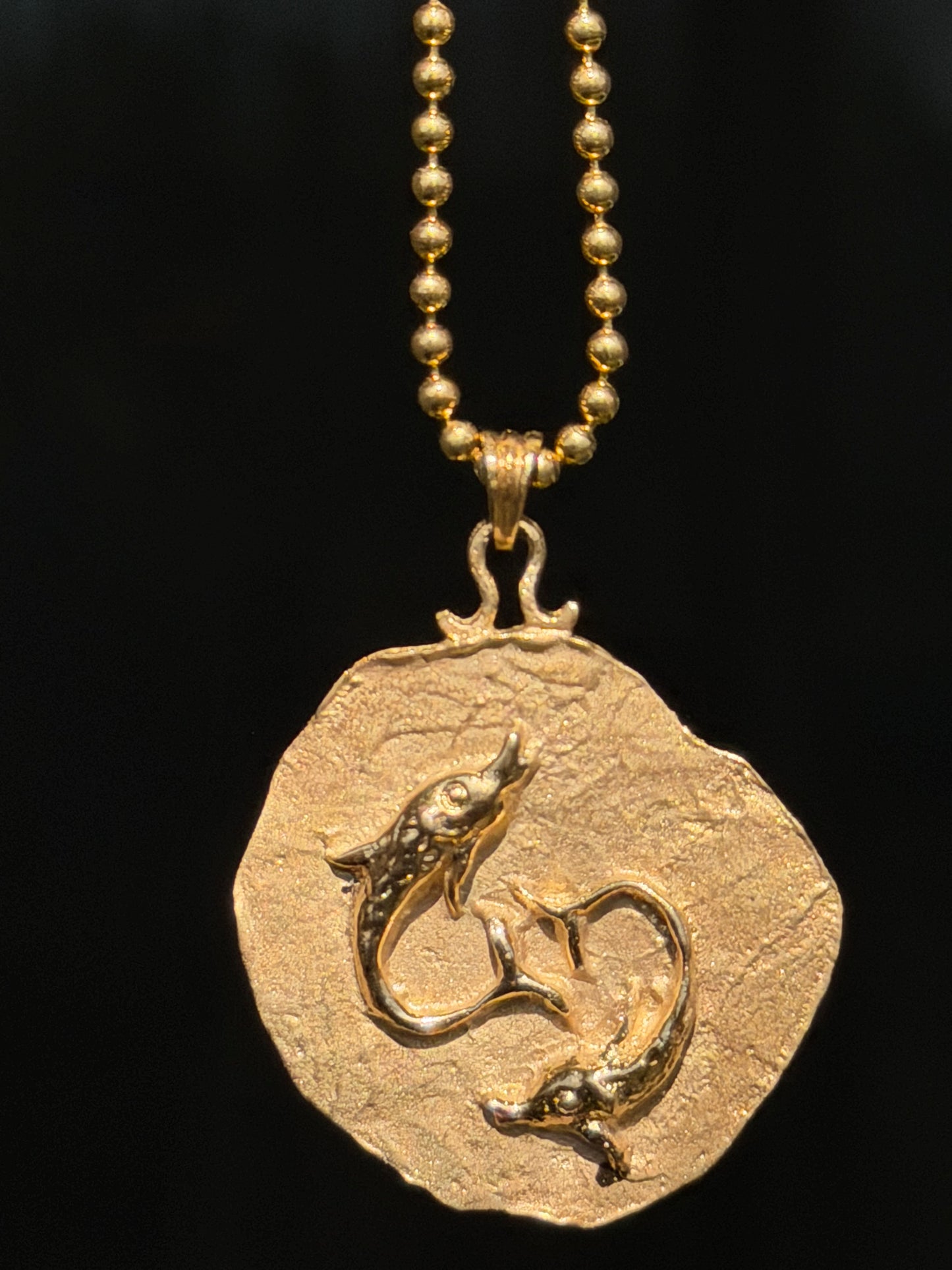 14k Pisces pendant