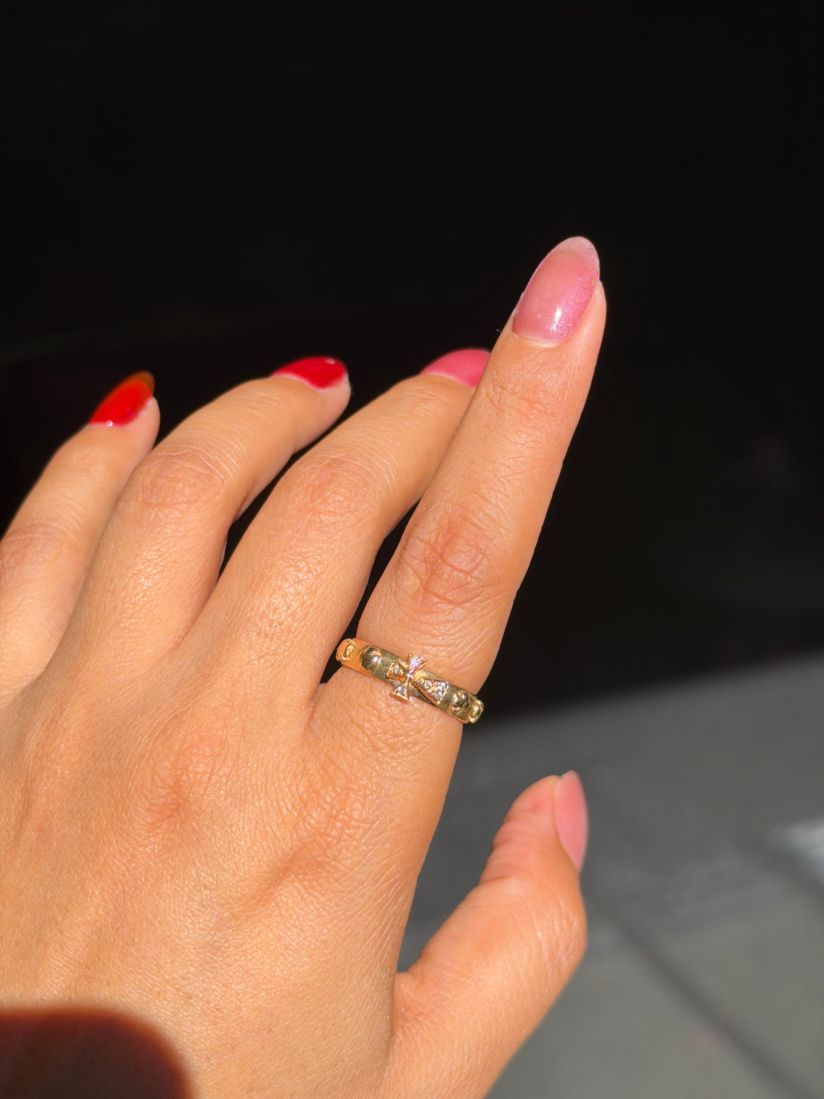 14k Diamond Rosary eternity Ring