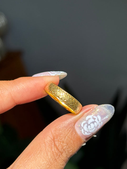 Vintage Birmingham 22k Charles Green & Sons orange blossom eternity band