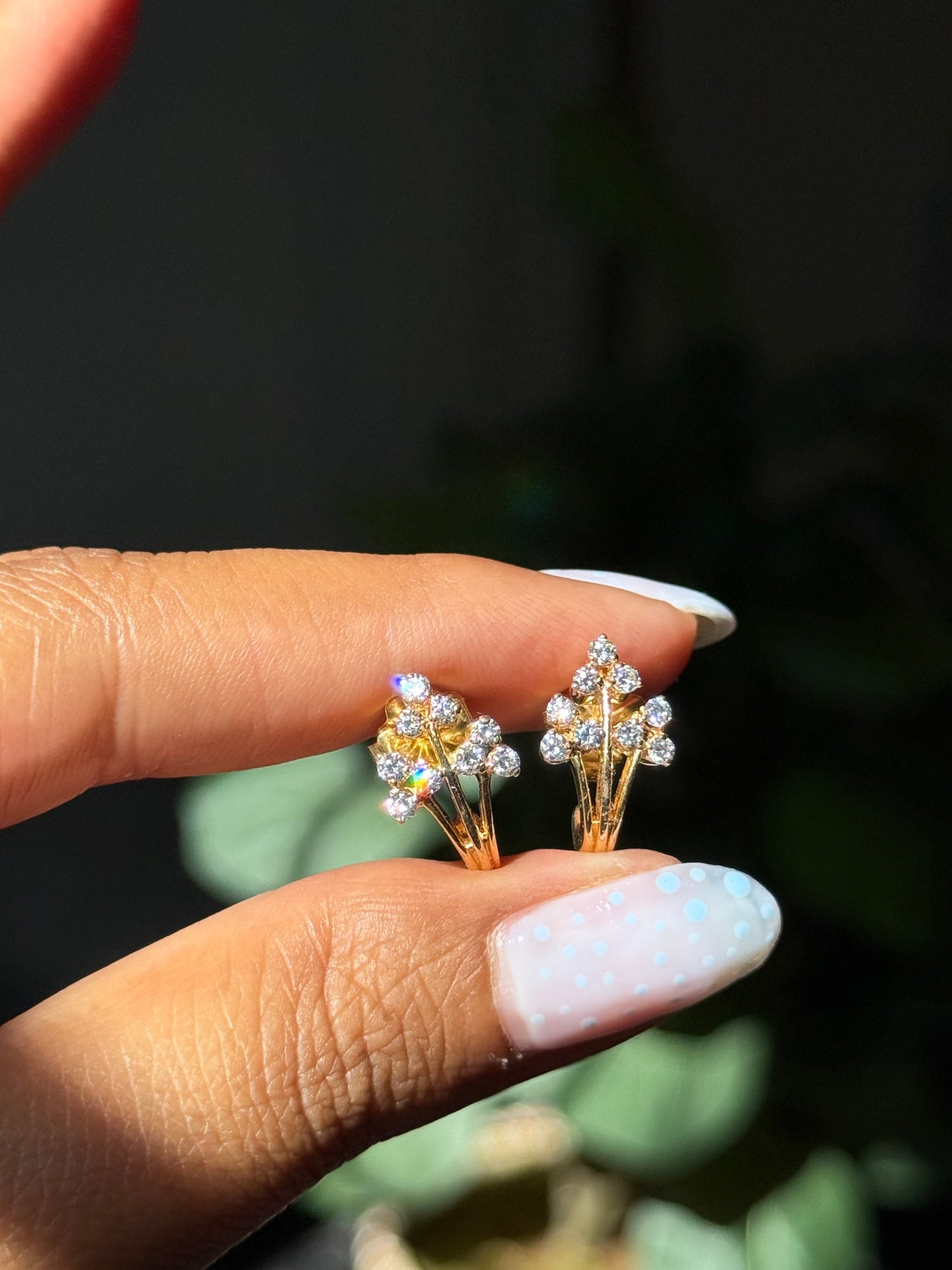 18k diamond J earrings