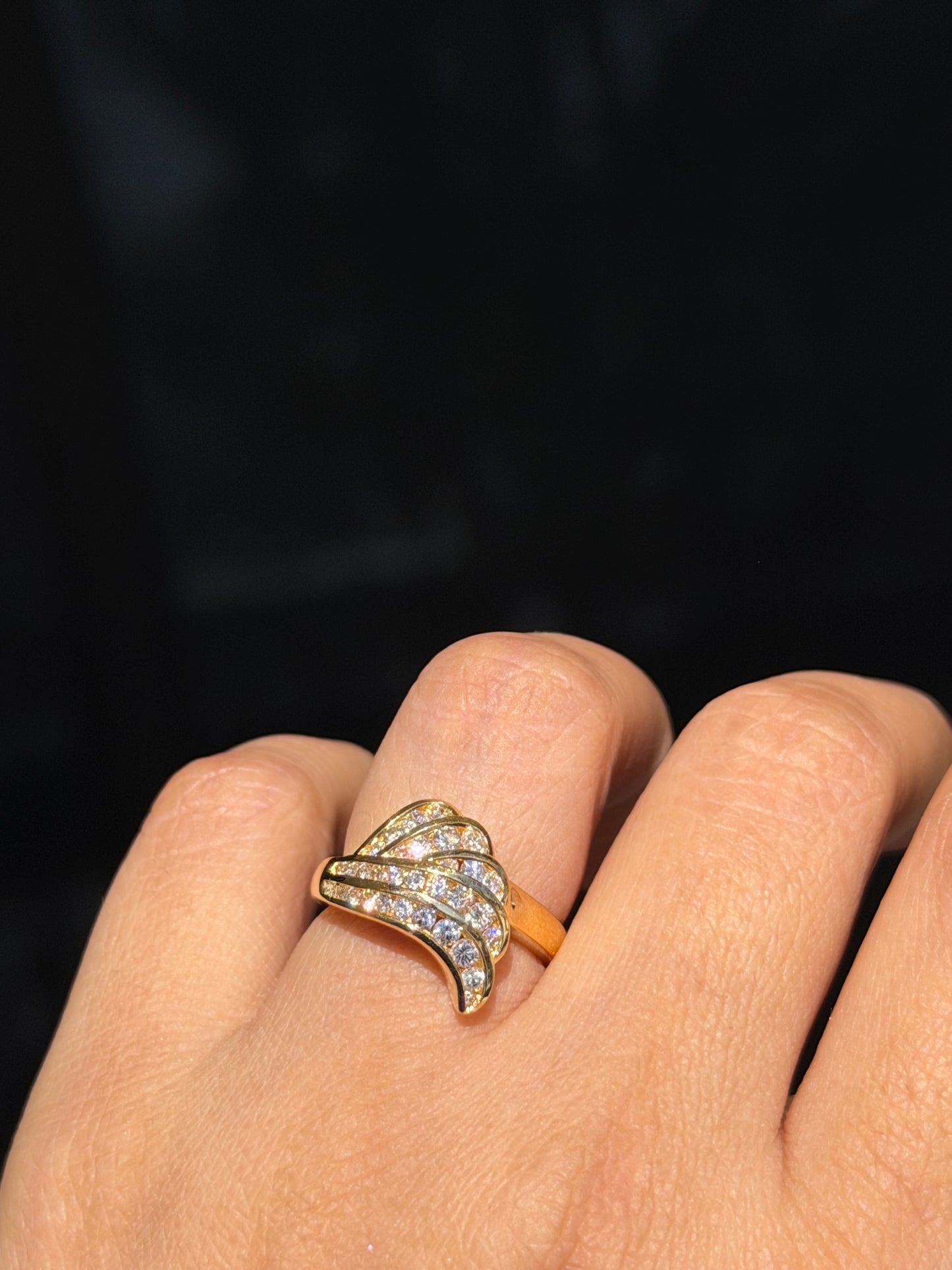 18k diamond wing ring