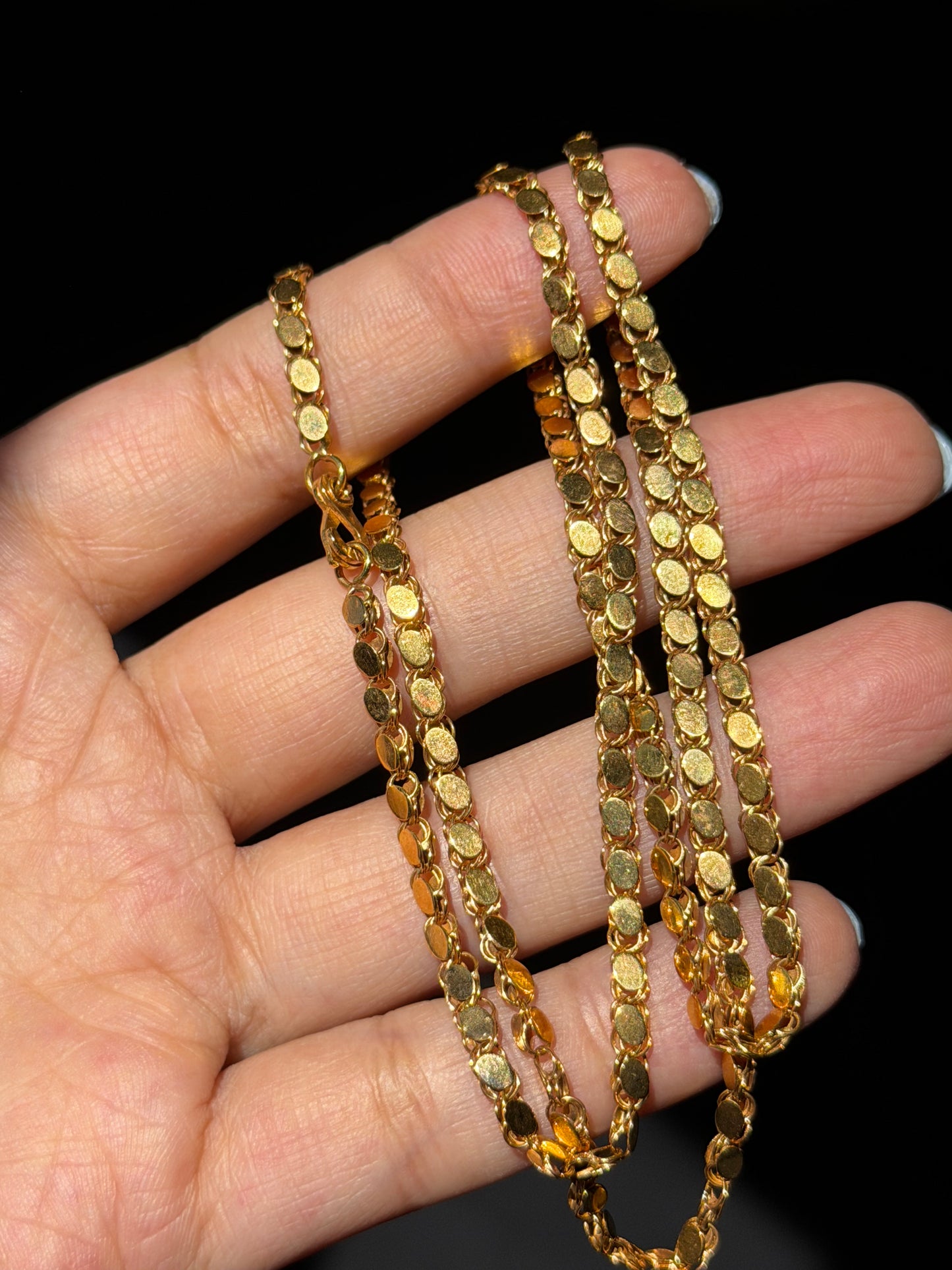 14k double sided mirror chain