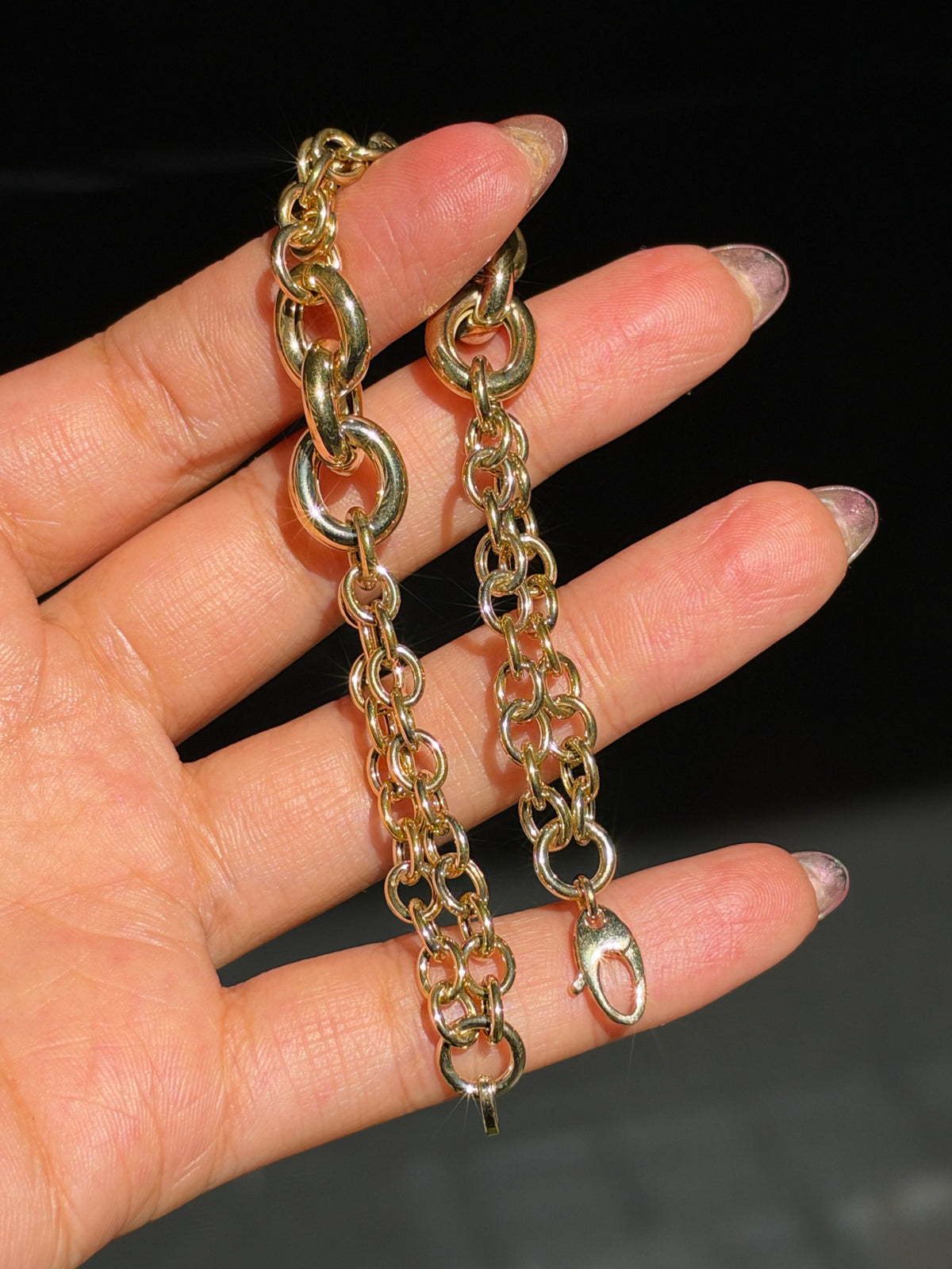 Chunky 14k Italian oval link bracelet✨