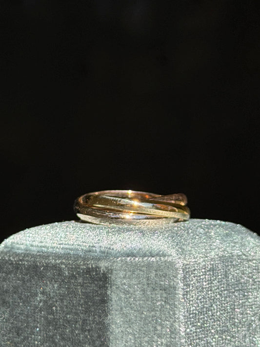 vintage 14k tri tone Rolling band