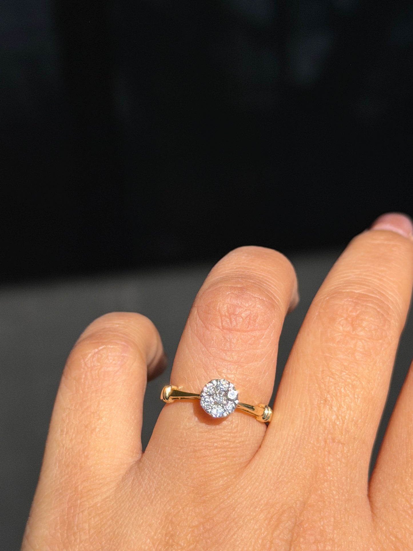 14k diamond cluster ring