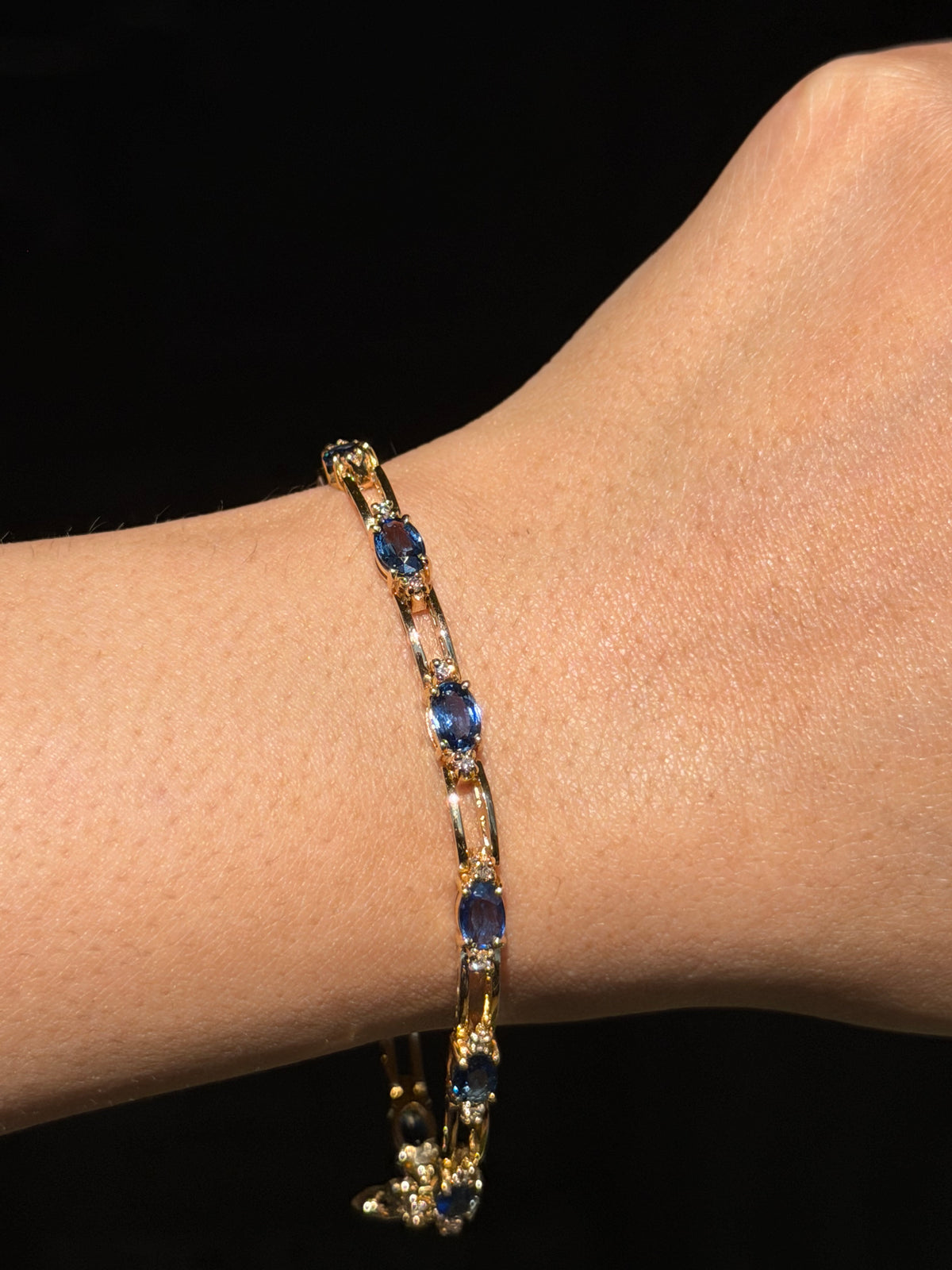 14k sapphire and diamonds bracelet
