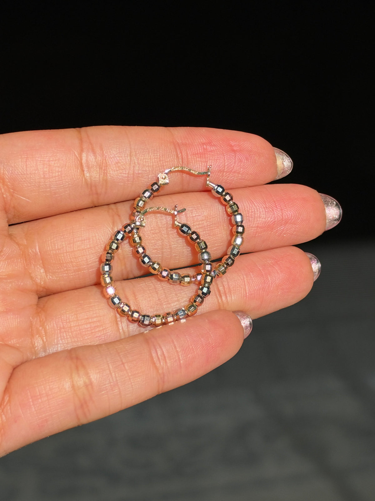 14k beaded hoop earrings ✨