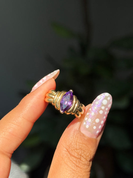Vintage 14k Marquiseamethyst ring