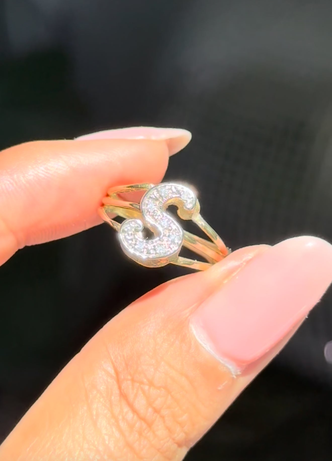 14k vintage diamond initial S
Ring,
