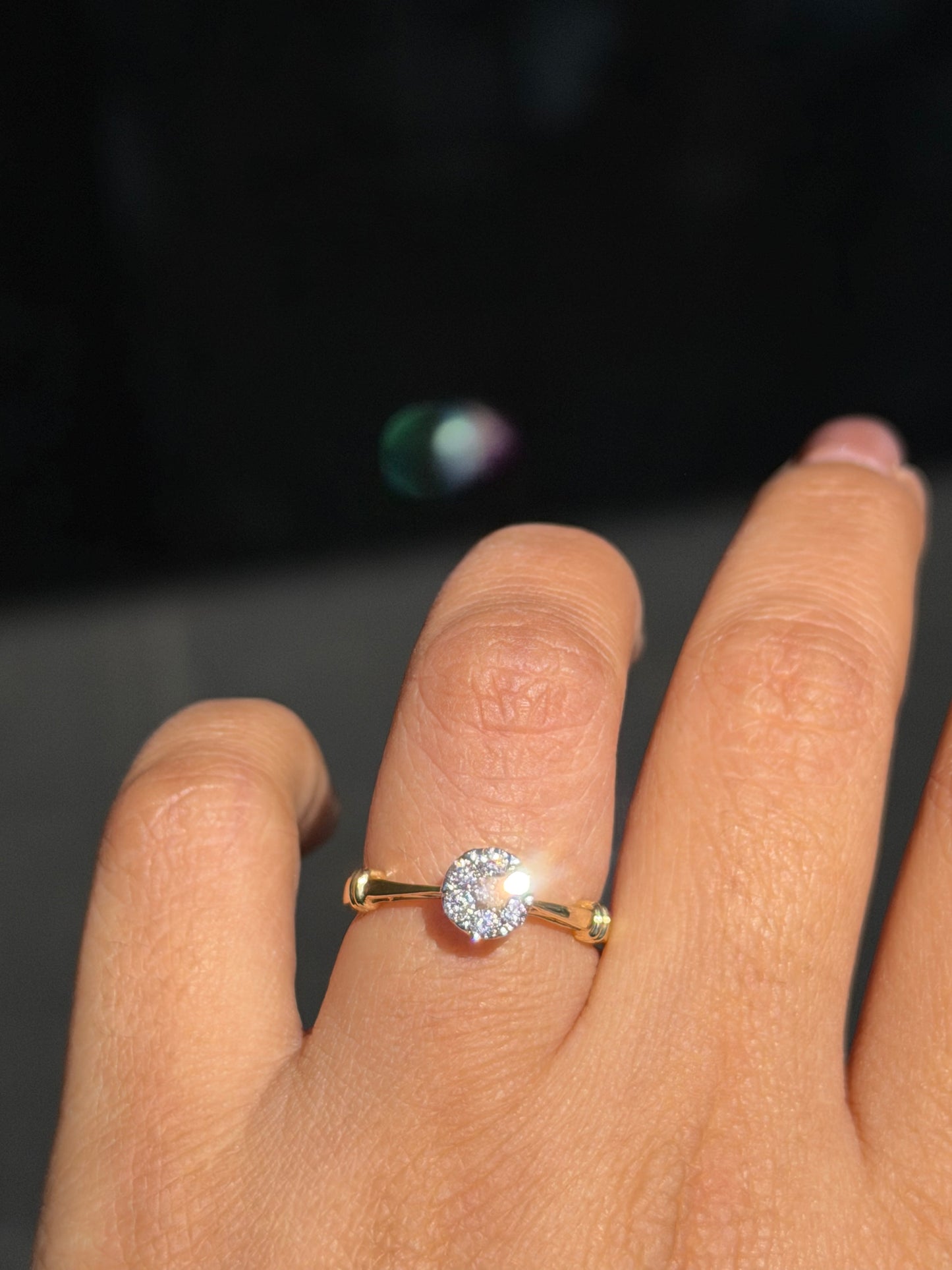 14k diamond cluster ring