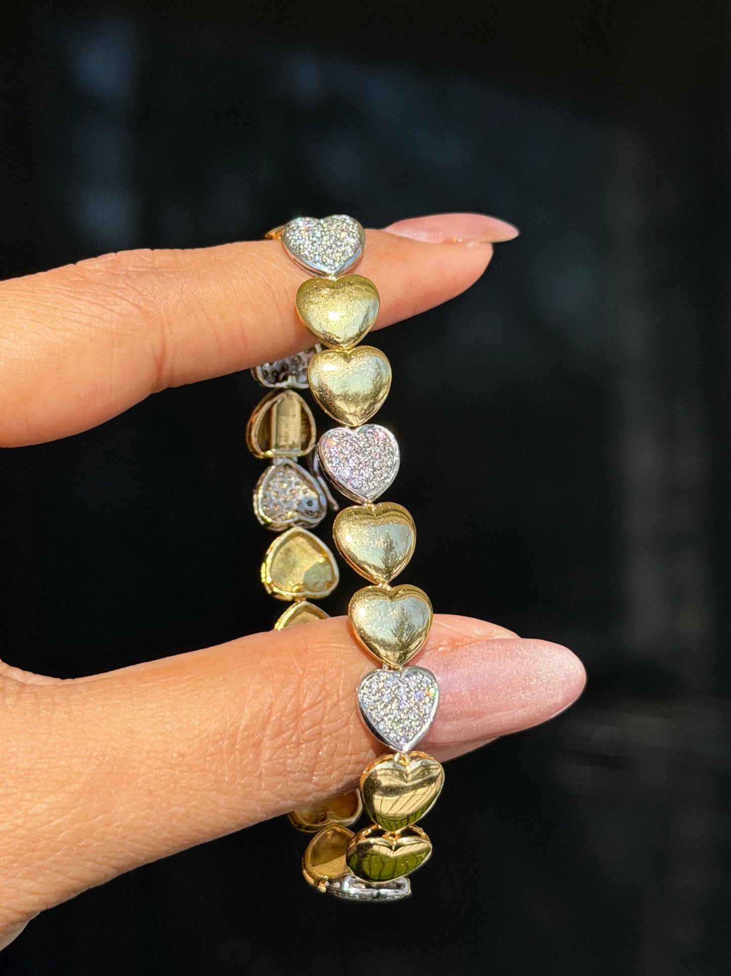 18k two tone diamond heart Bracelet