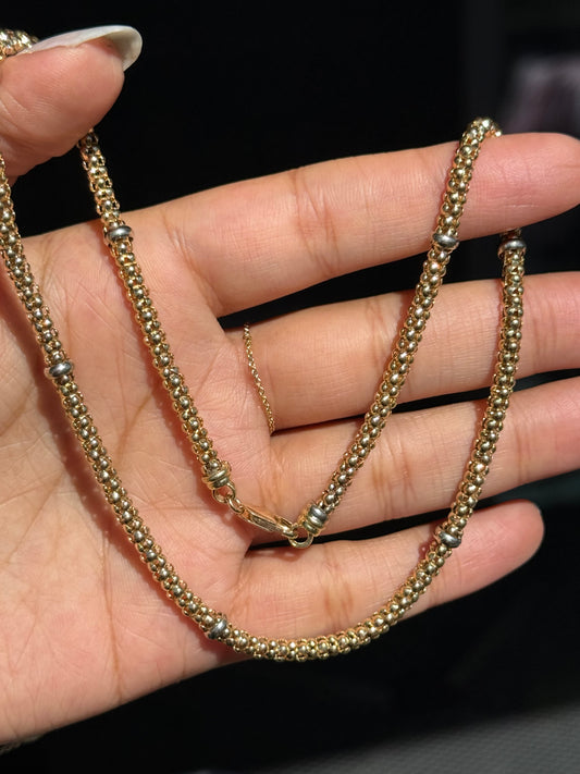 14k Italian delicious chunky popcorn link chain