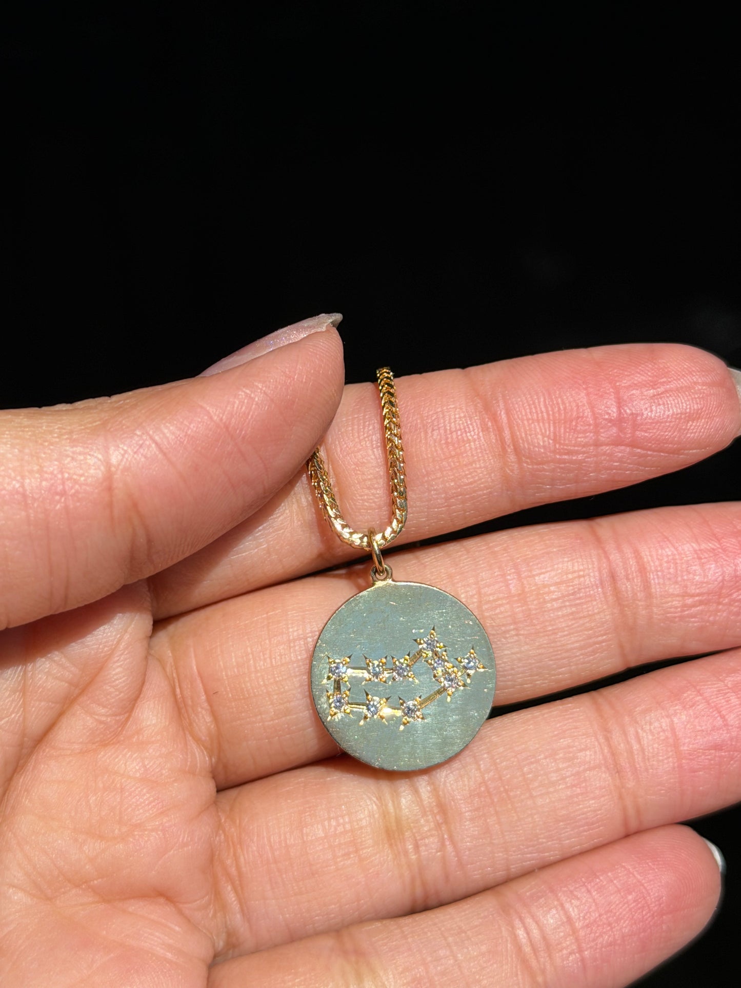 14k Virgo constellation charm