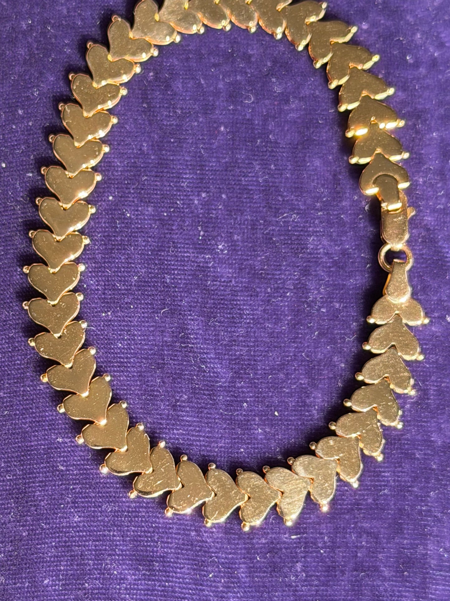 14k vintage heart bracelet