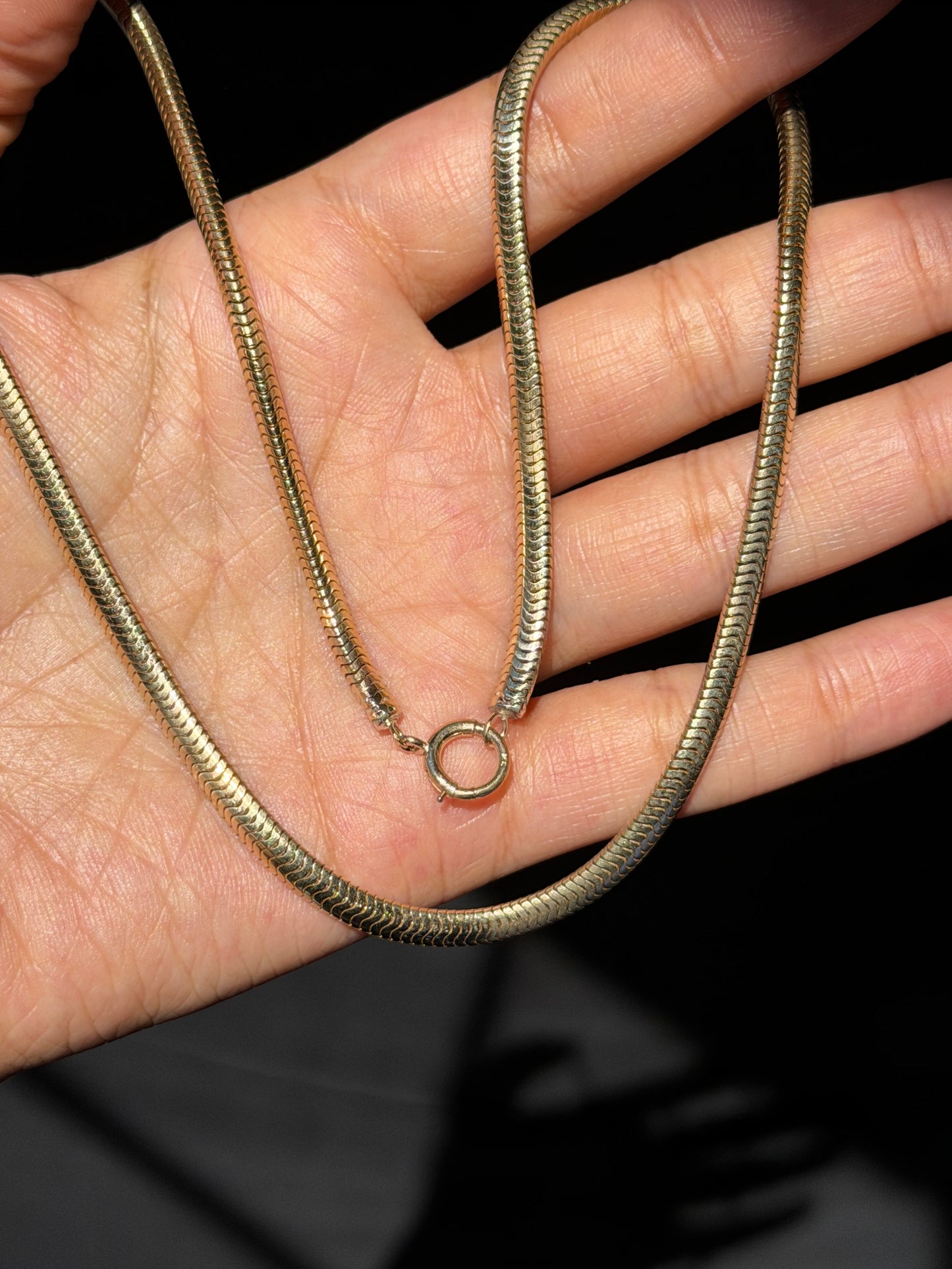 Mid century 14k Solid Snake chain
