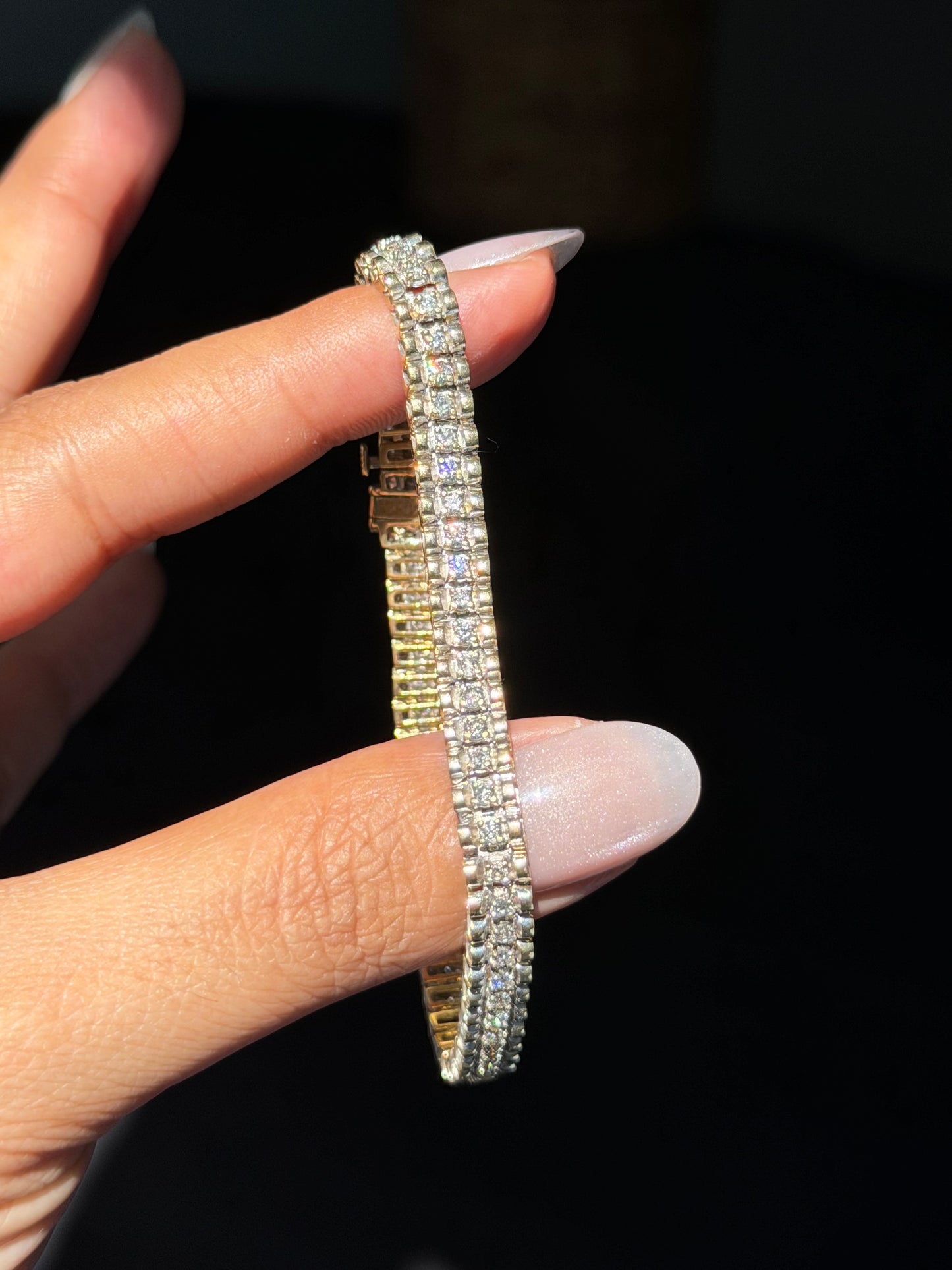 14k diamond panther tennis bracelet