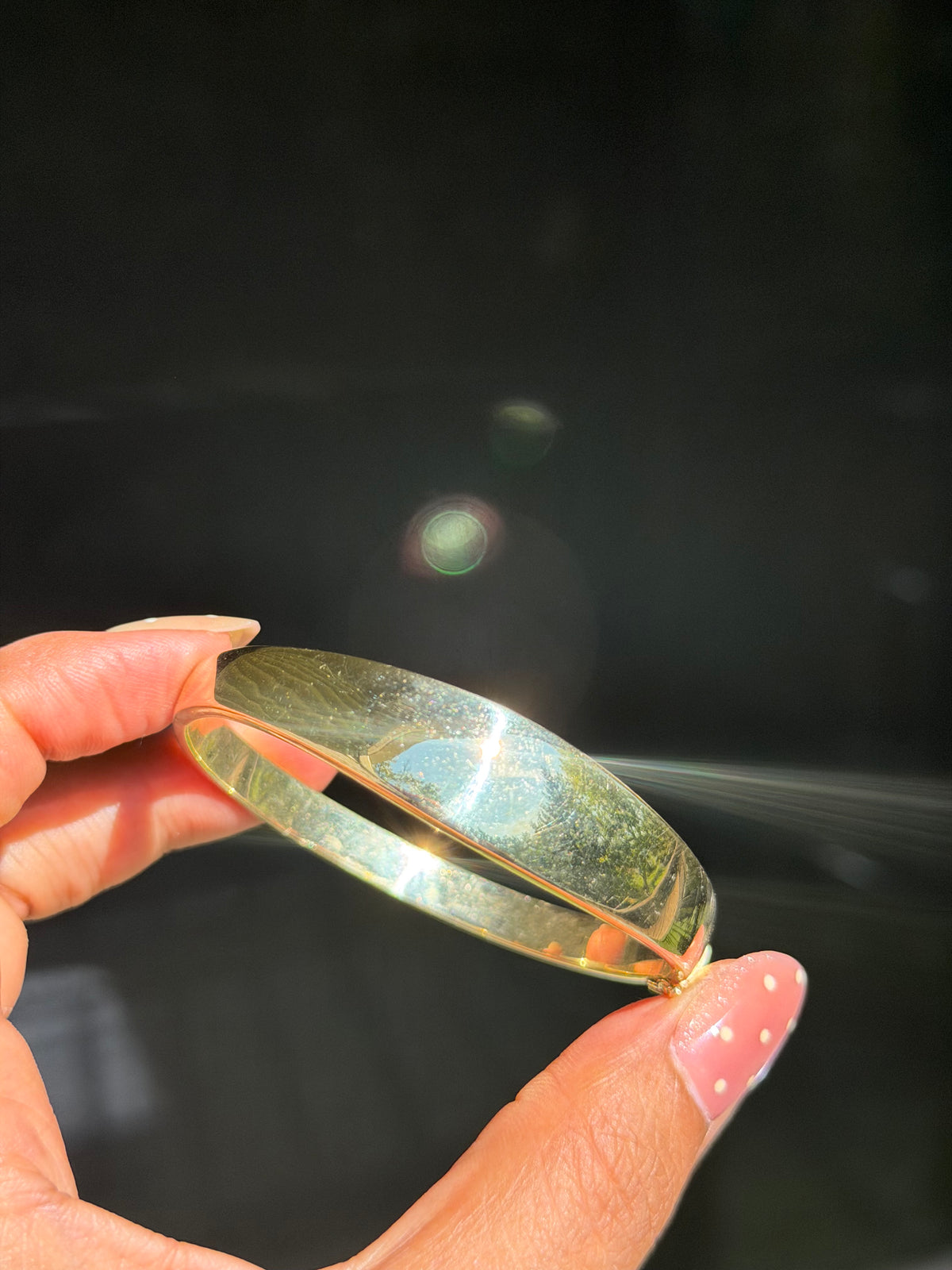 14k solid heavy hinged bangle