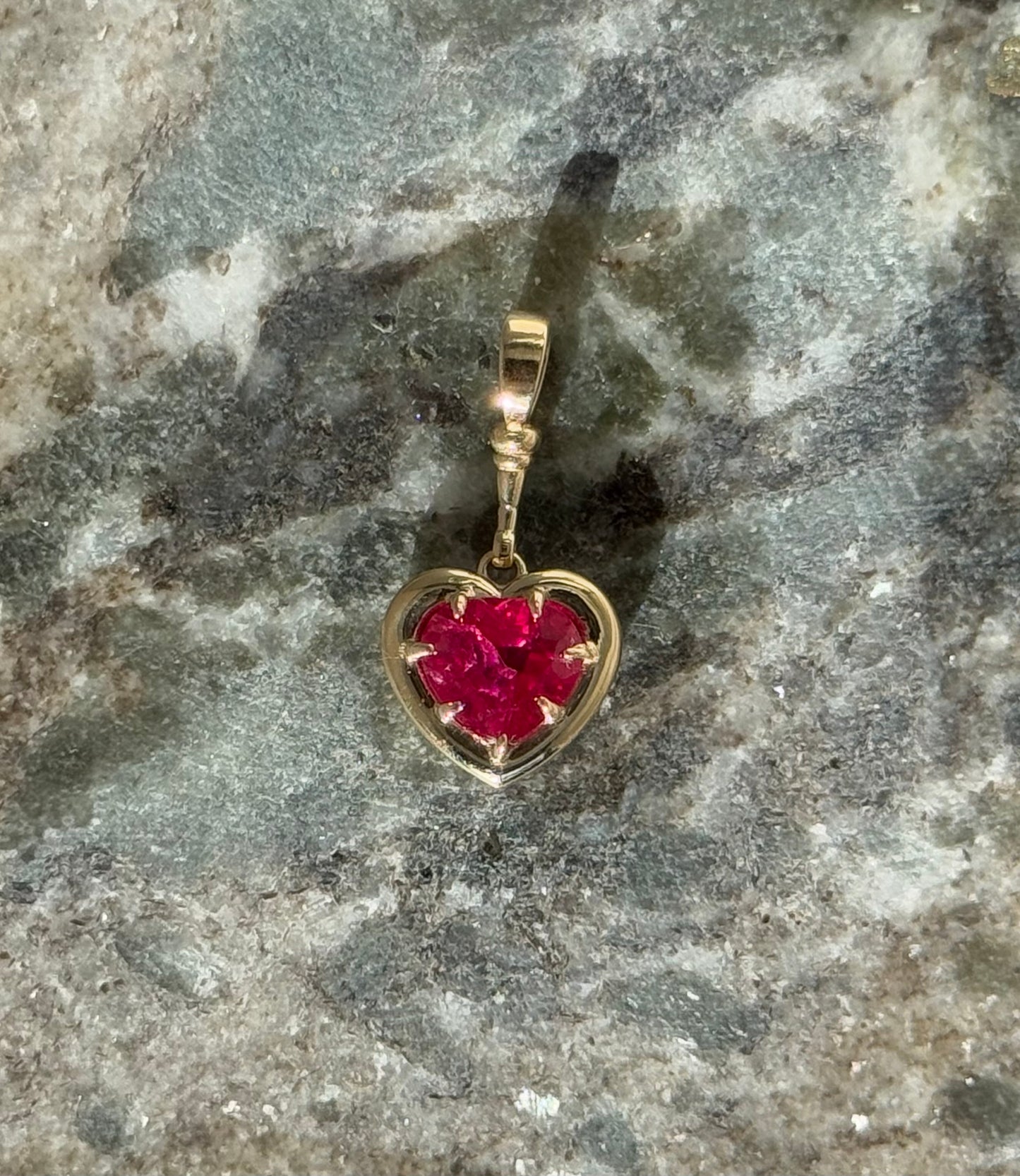 Ruby Glowy Heart Charm