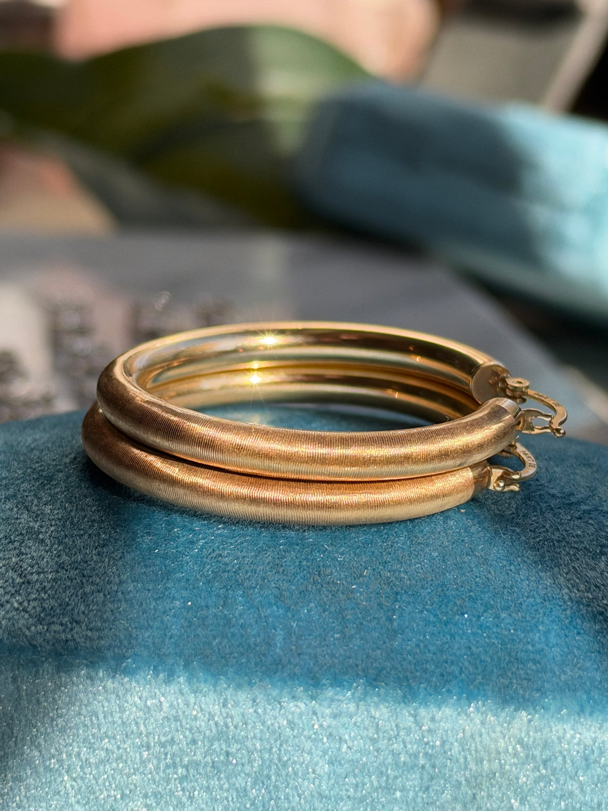 14k Large tube hoop earrings